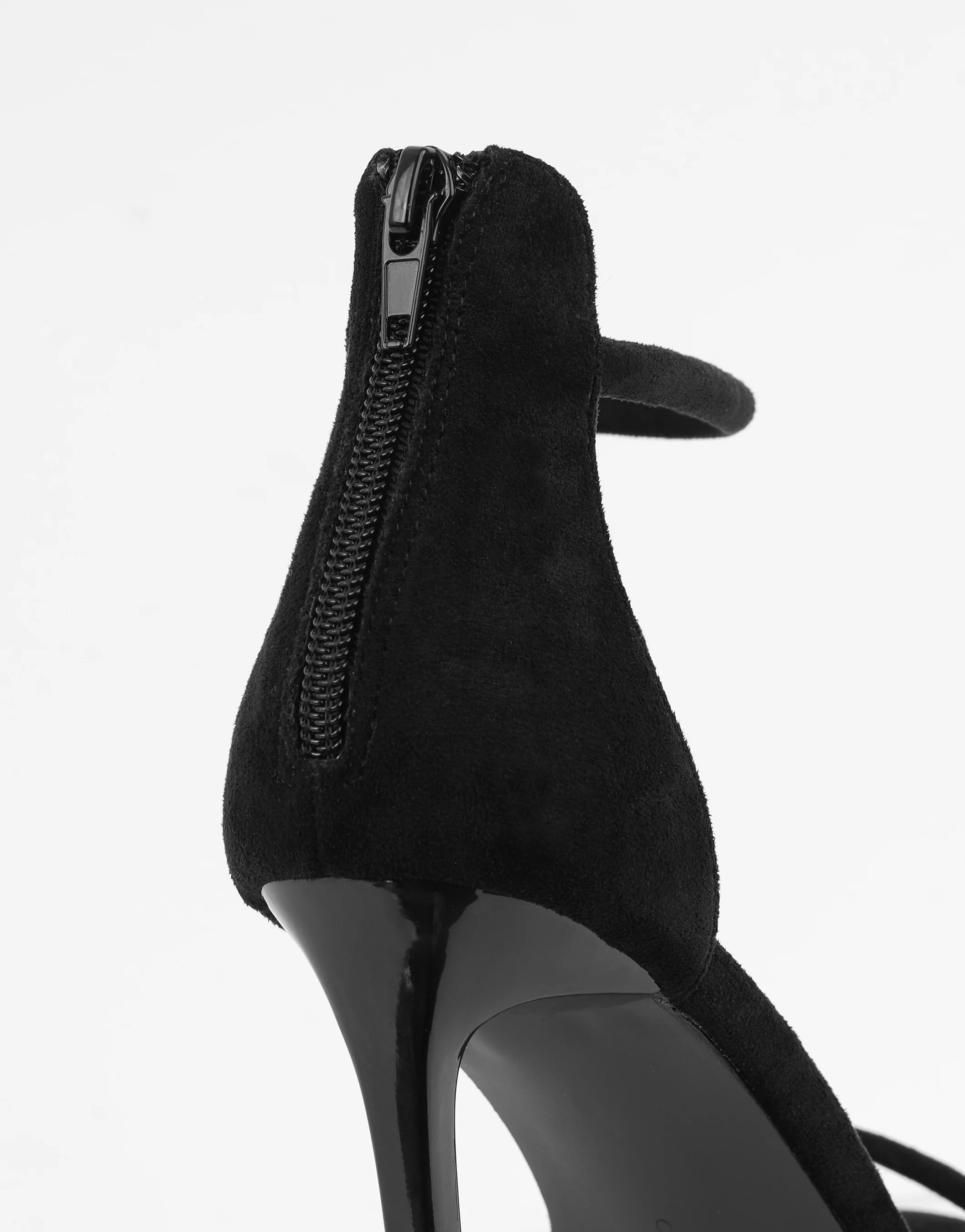 Amari Black Suede Barely There Heeled Sandals - Image 3