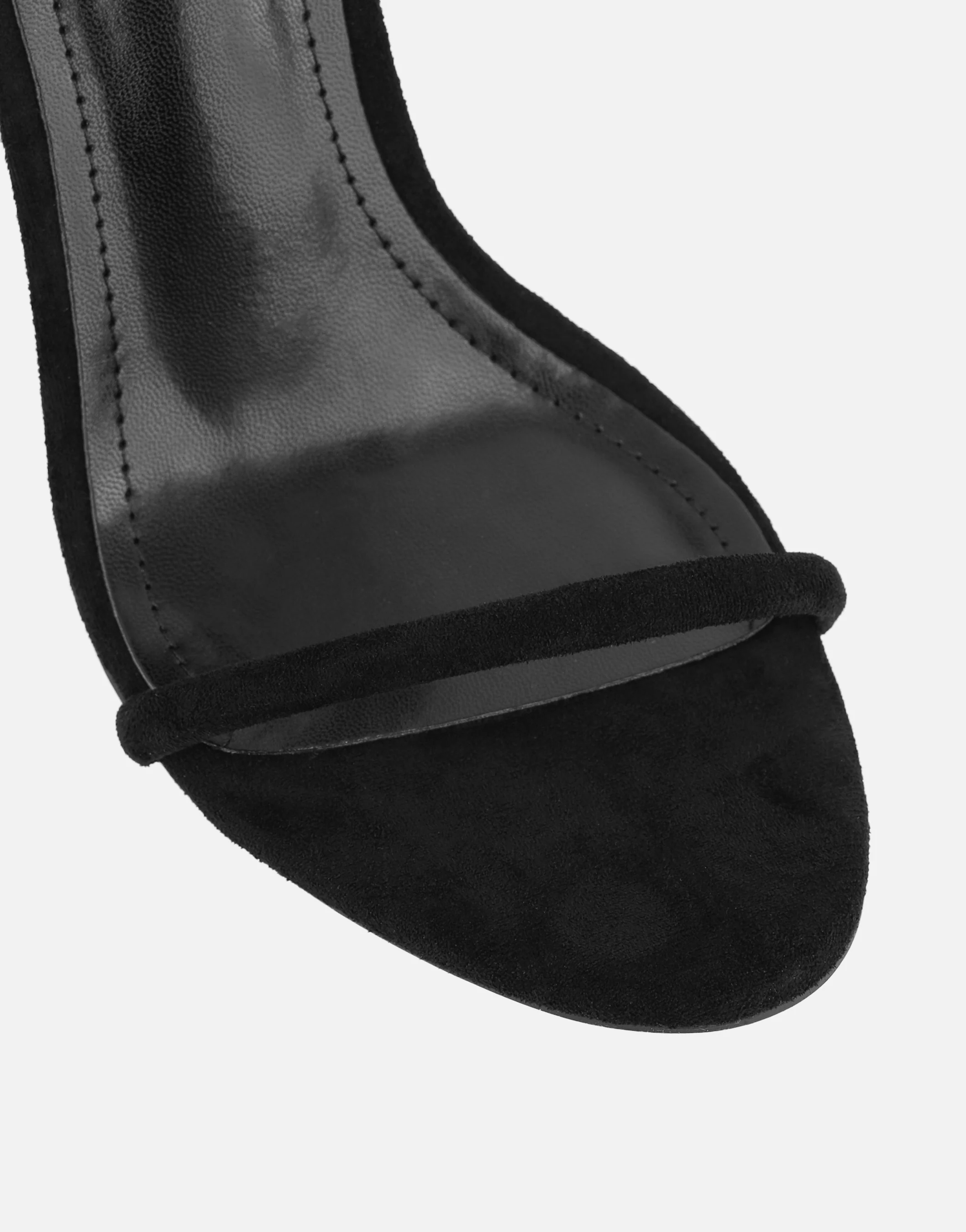 Amari Black Suede Barely There Heeled Sandals - Image 4