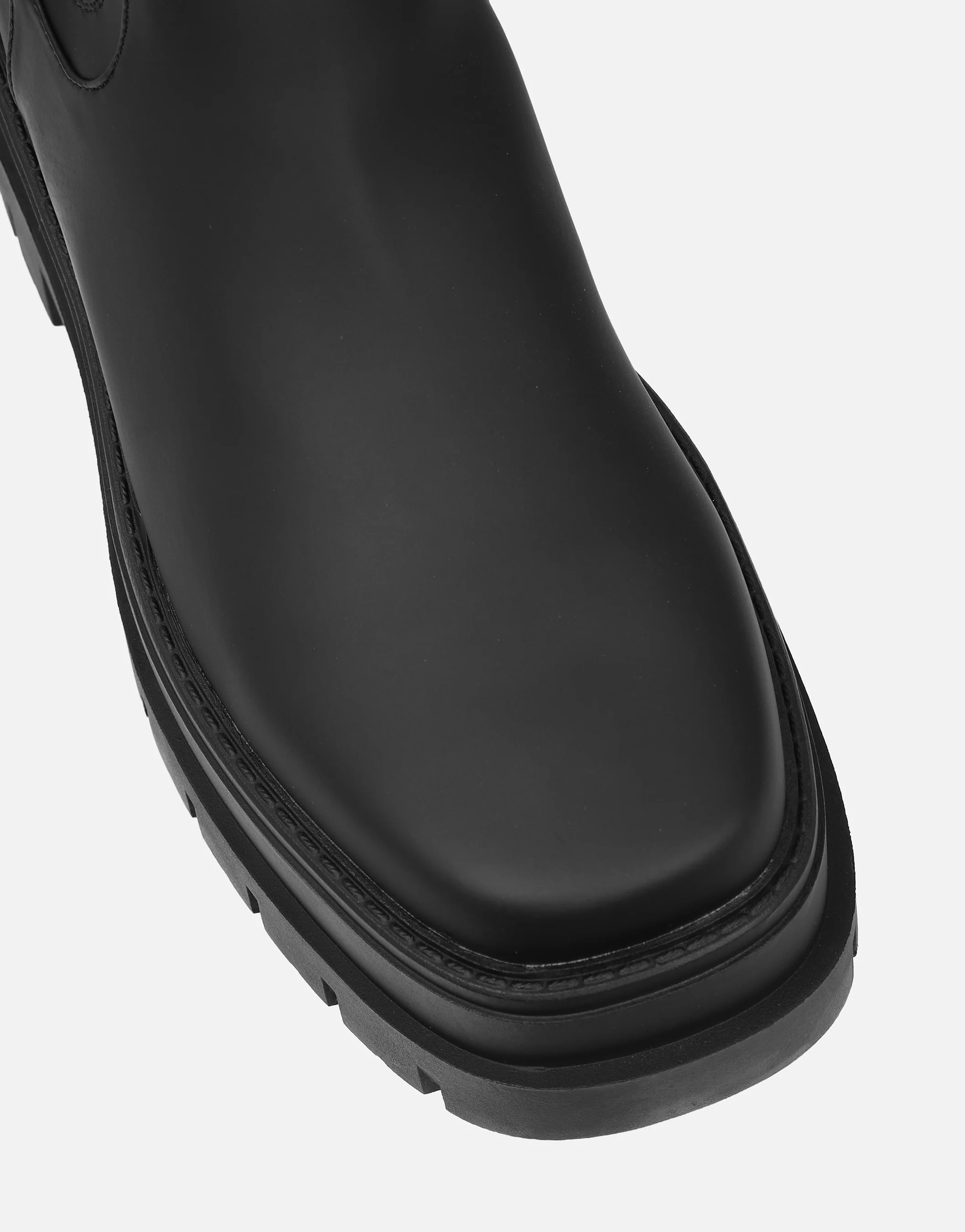 Ansel Black Rubberized Chunky Chelsea Boots - Image 4