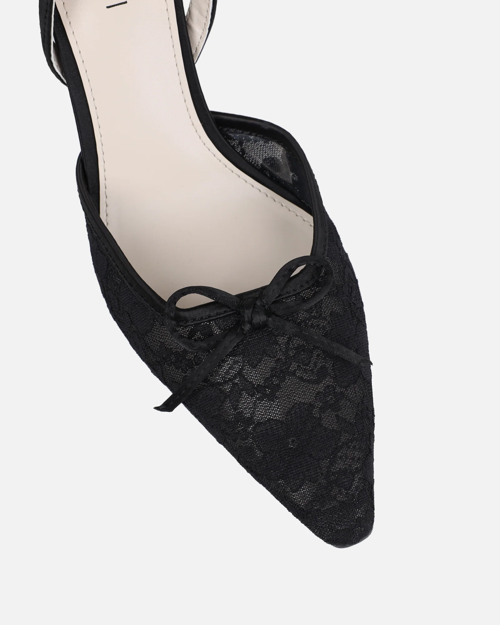 Bebee Black Lace Bow Heeled Sandals - Image 4
