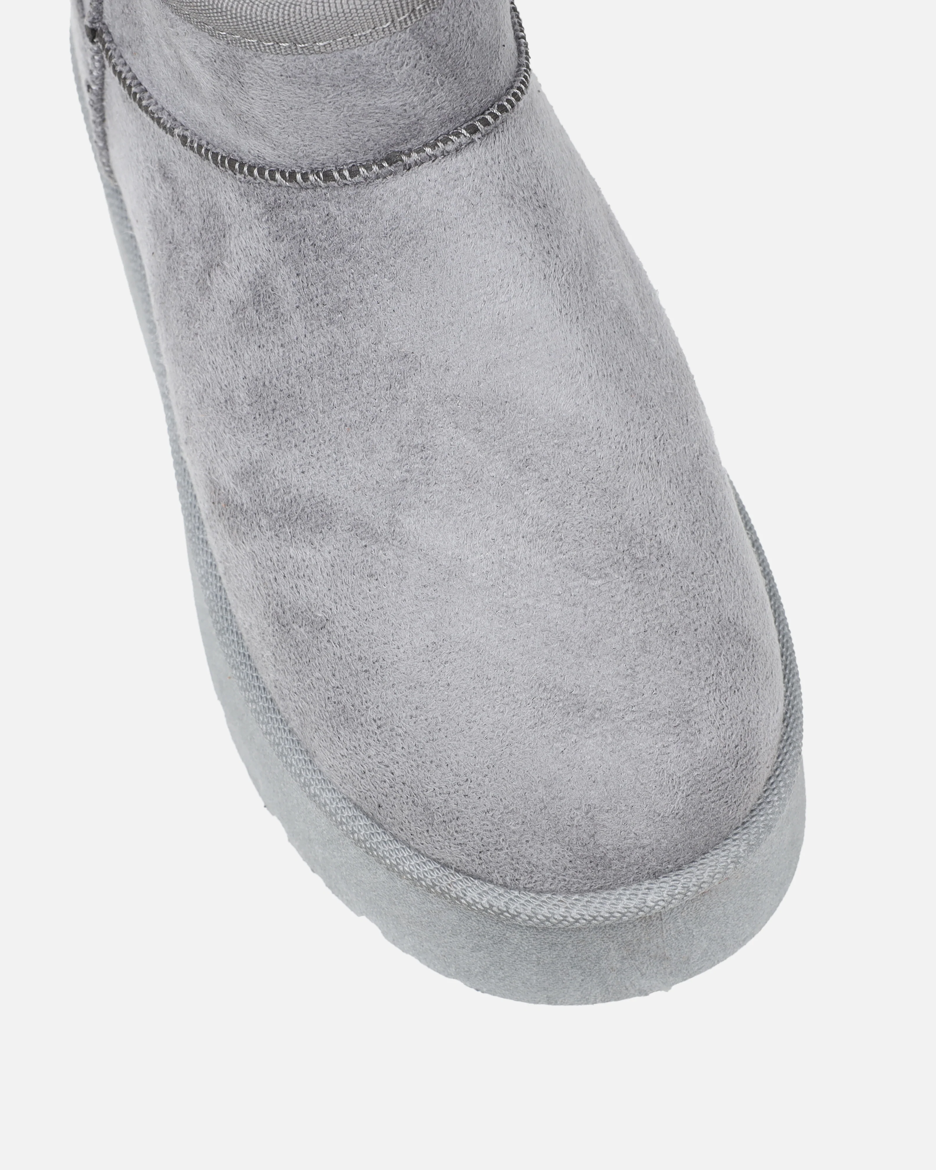 Cori Grey Faux Suede Flatform Boots - Image 4