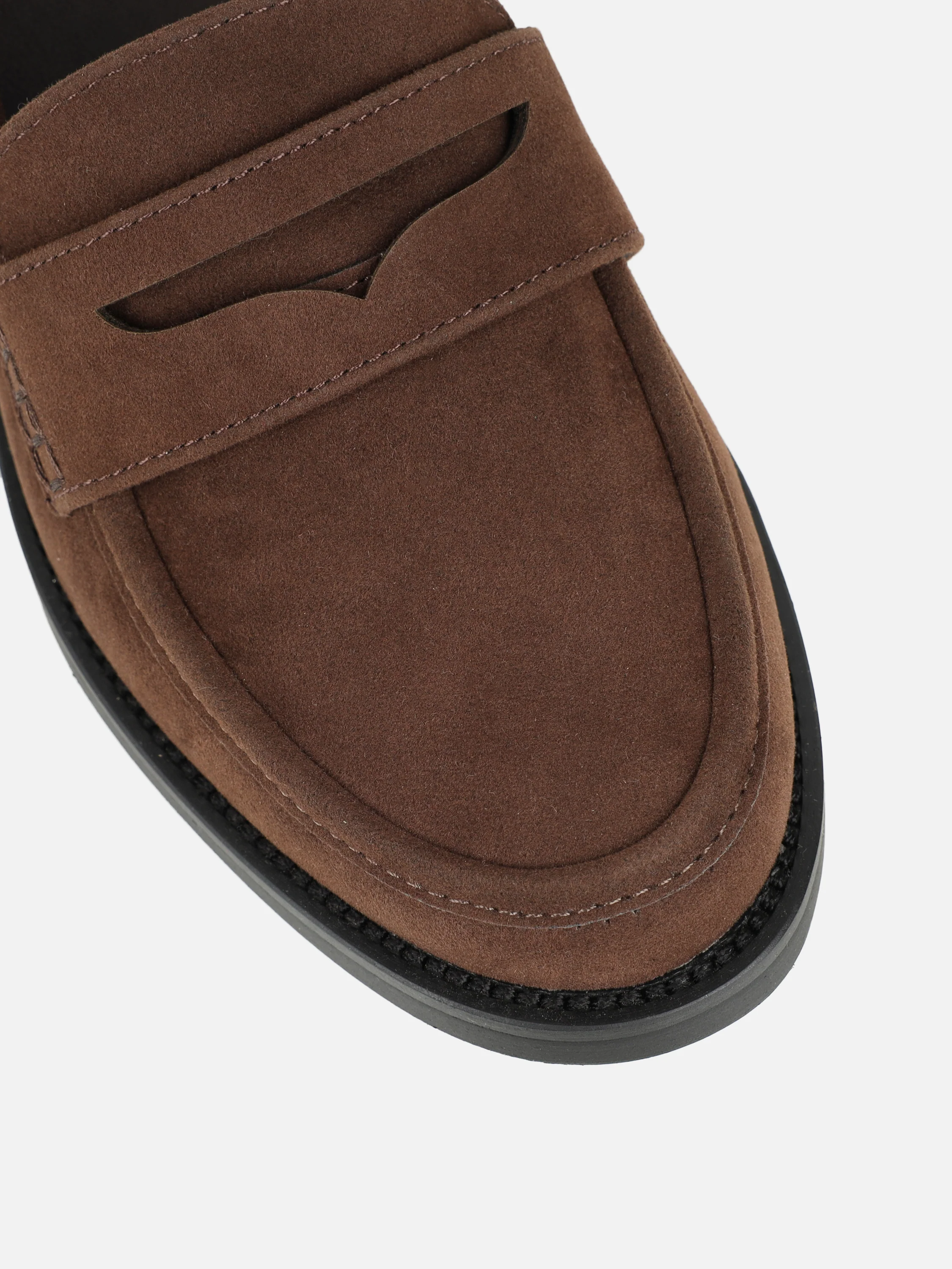 Dime Brown Suede Penny Loafers - Image 4