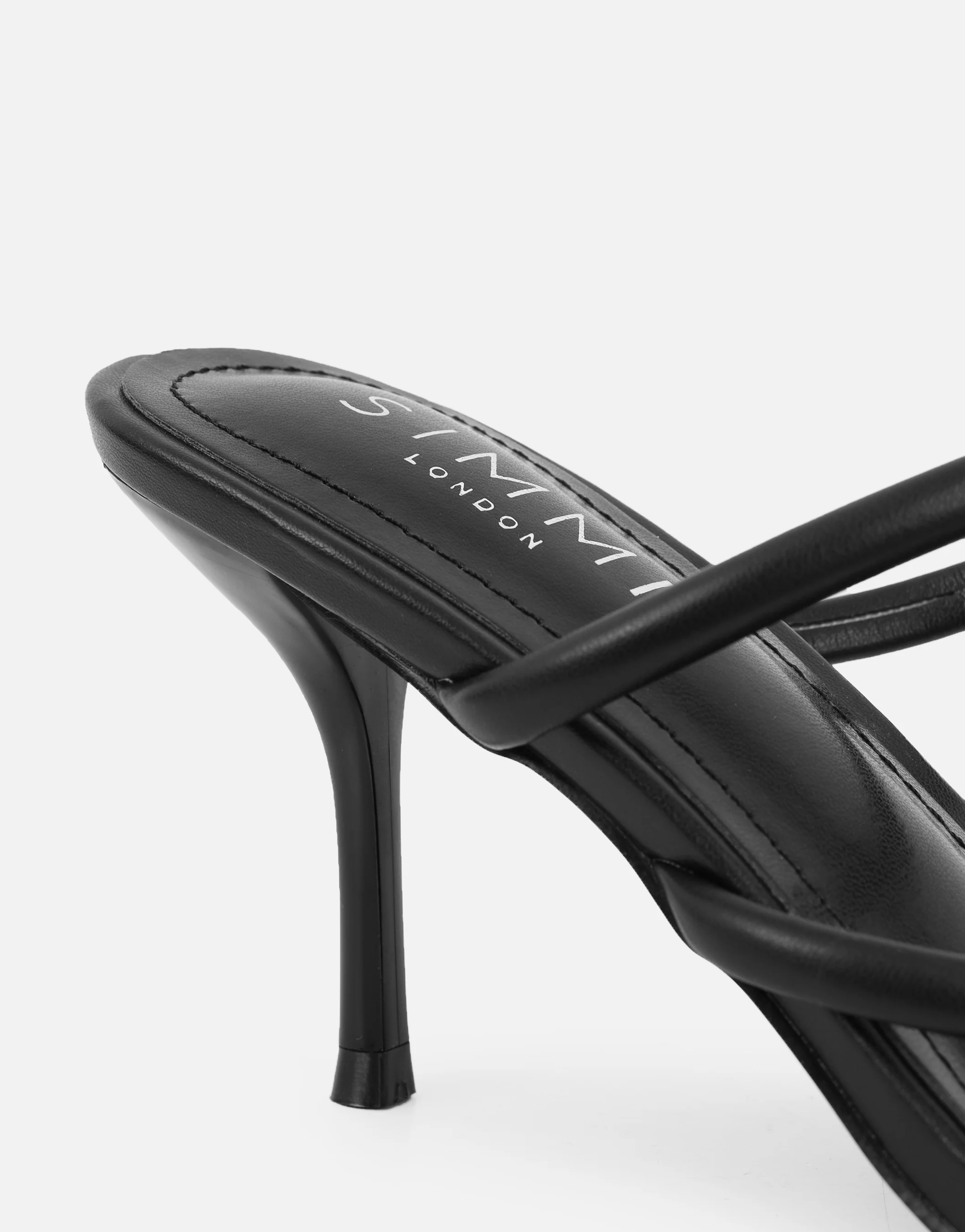 Eleanor Black Gold Toe Post Detail Mules - Image 3