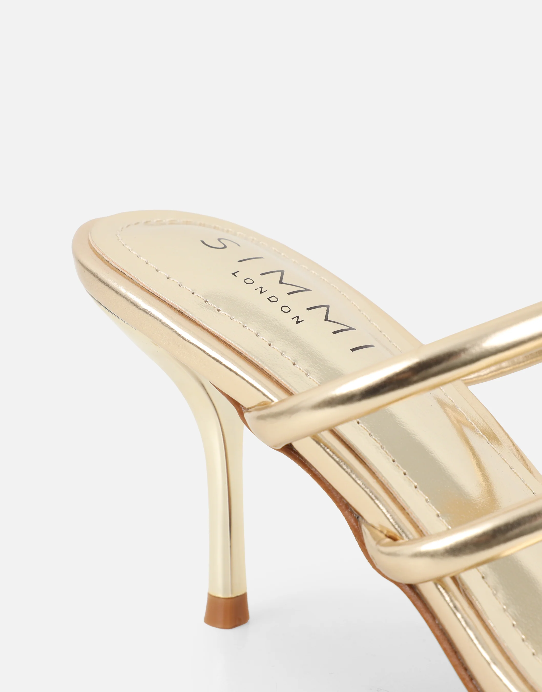 Eleanor Gold Metallic Gold Toe Post Detail Mules - Image 3