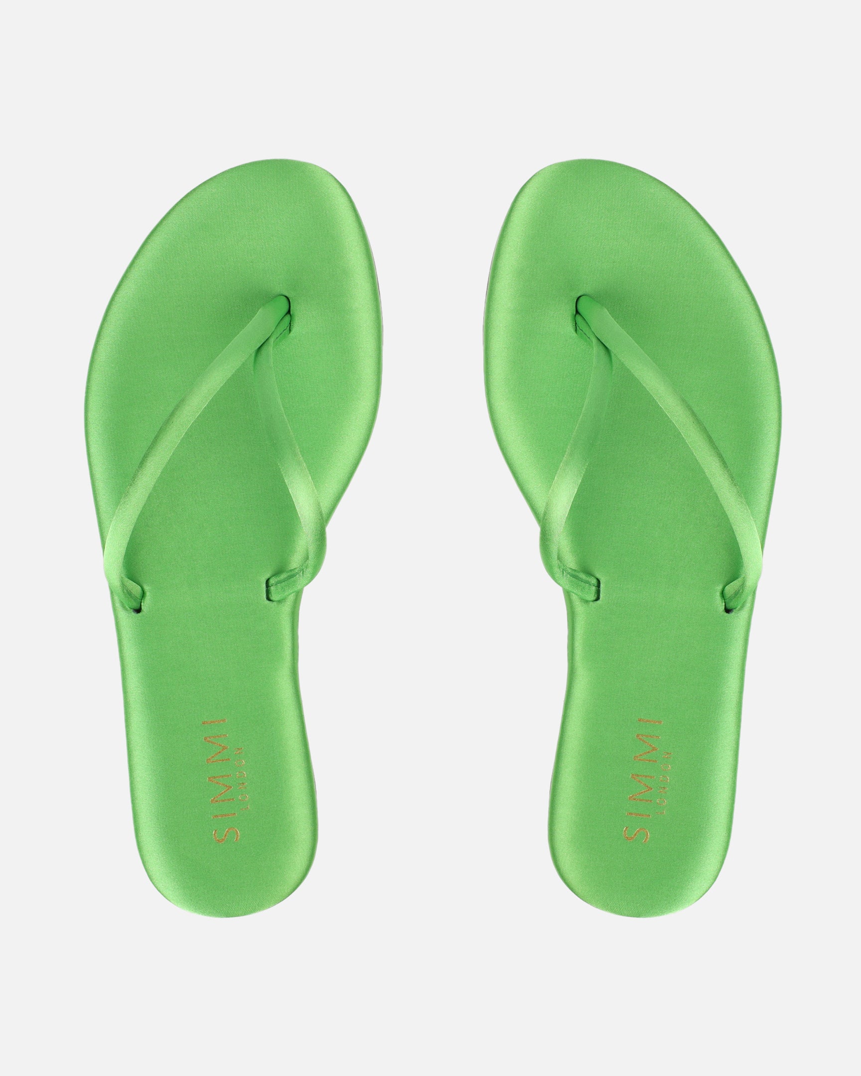 Elmas Green Satin Toe Thong Sandals - Image 3