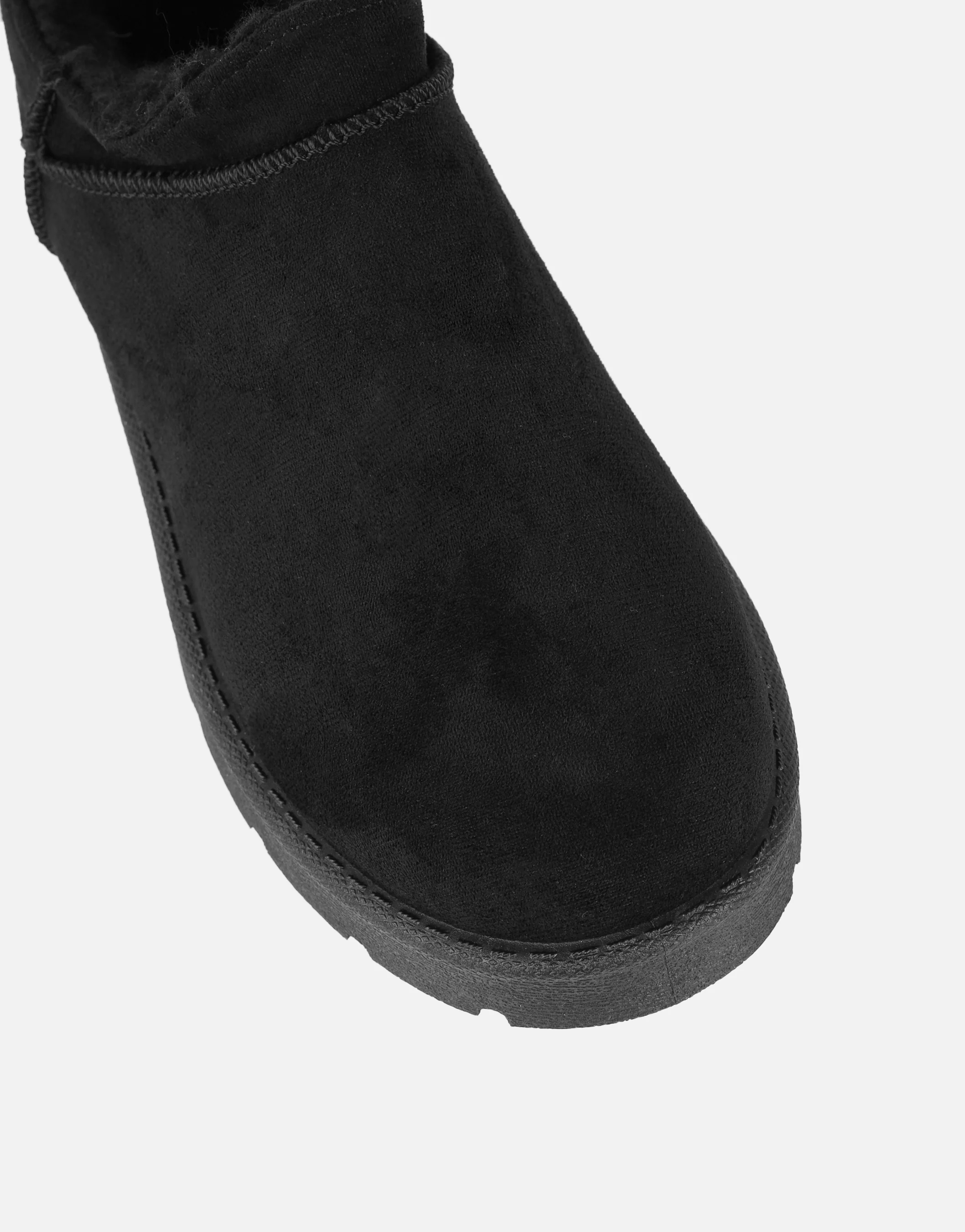 Emmy Black Faux Suede Micro Flatform Boots - Image 4