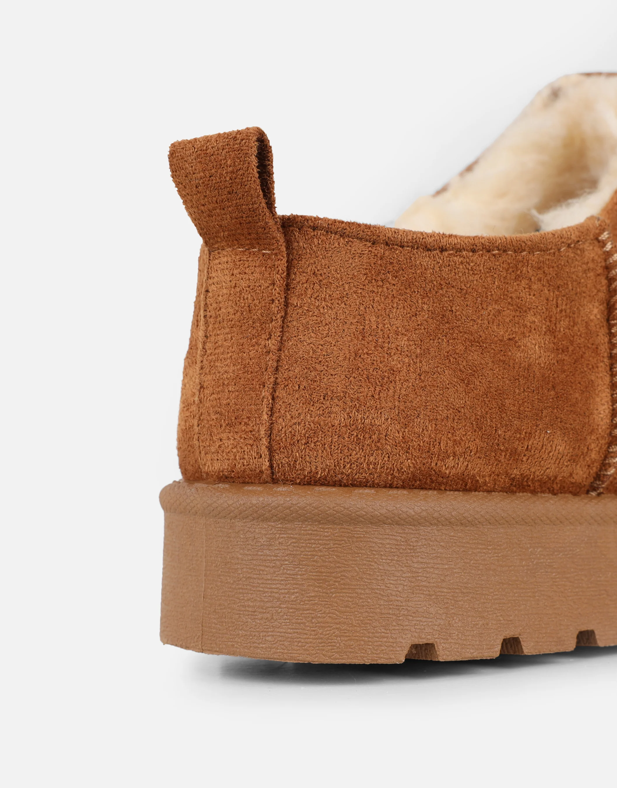 Emmy Chestnut Faux Suede Micro Flatform Boots - Image 3