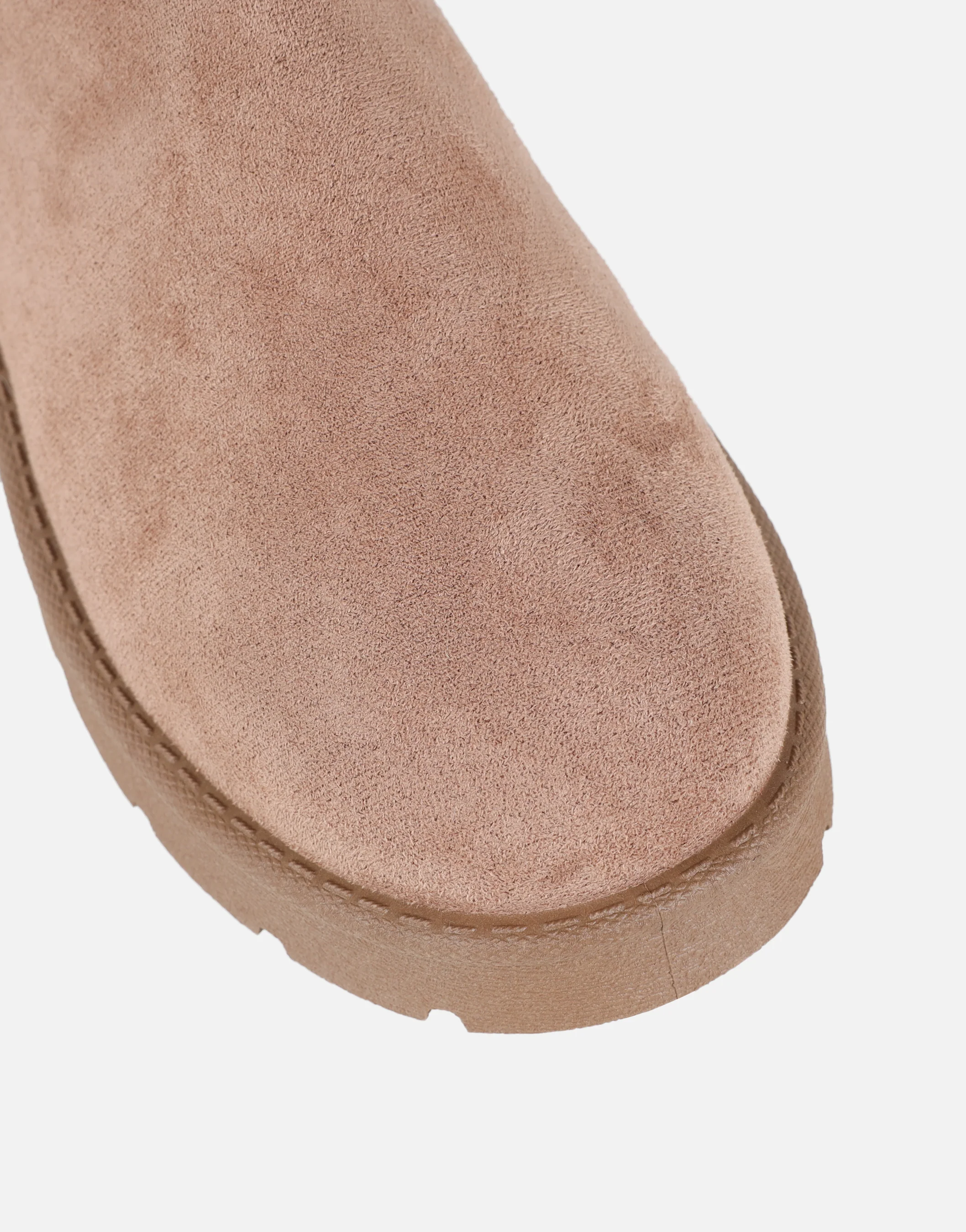 Emmy Mocha Faux Suede Micro Flatform Boots - Image 4