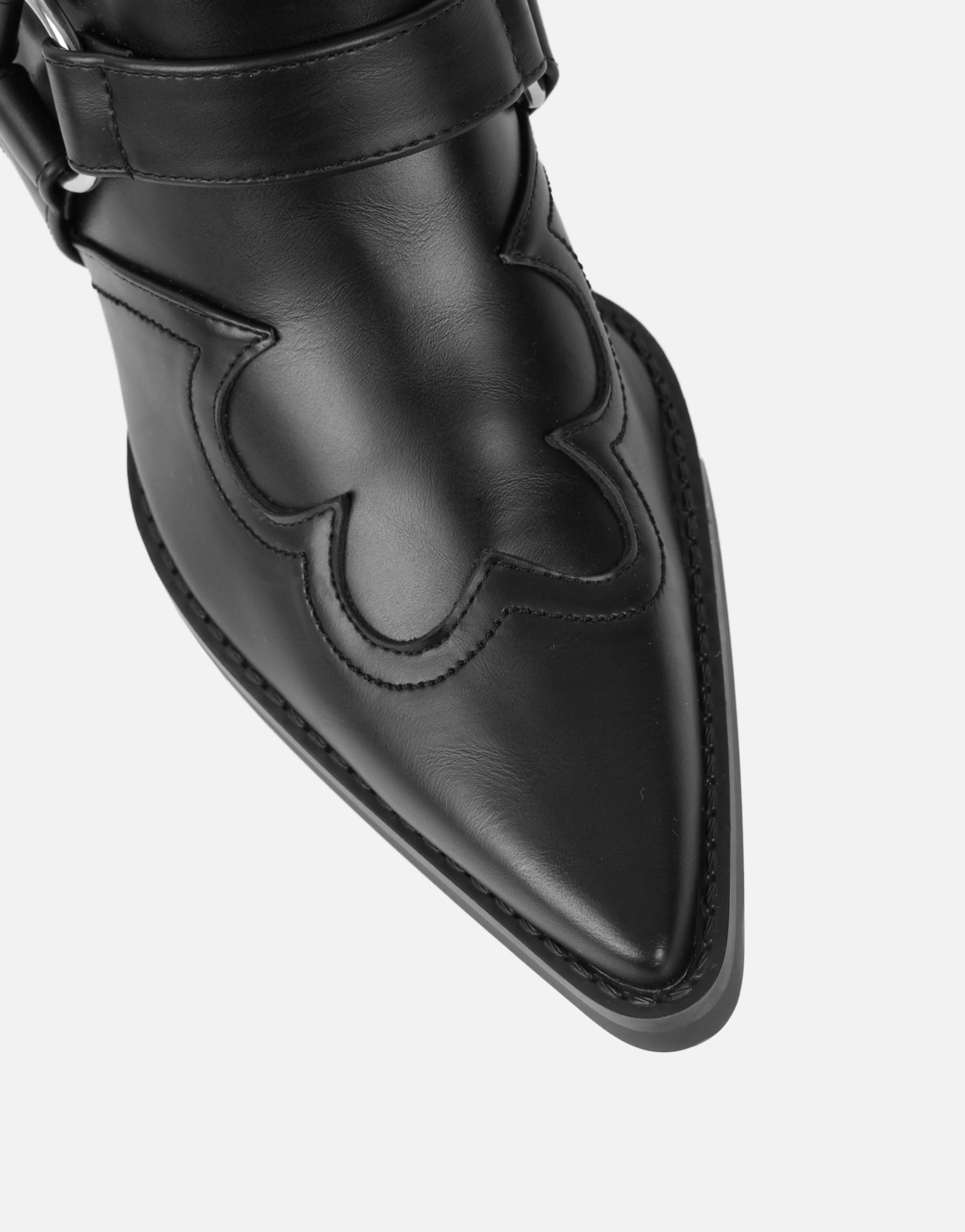 Esperanza Black Western Saddled Ankle Boots - Image 4