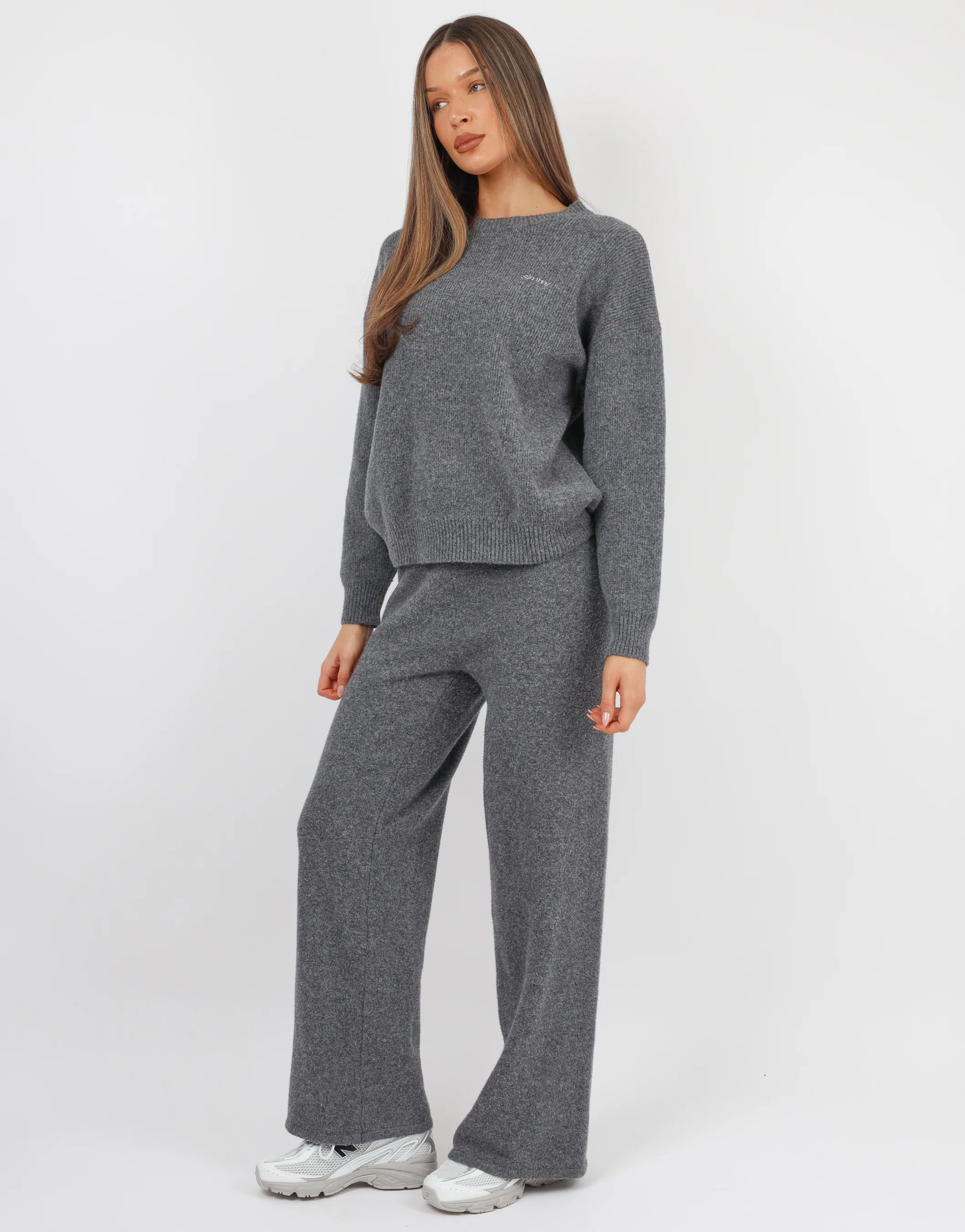 Faye Simmi studios soft touch crew neck in dark grey - Image 3