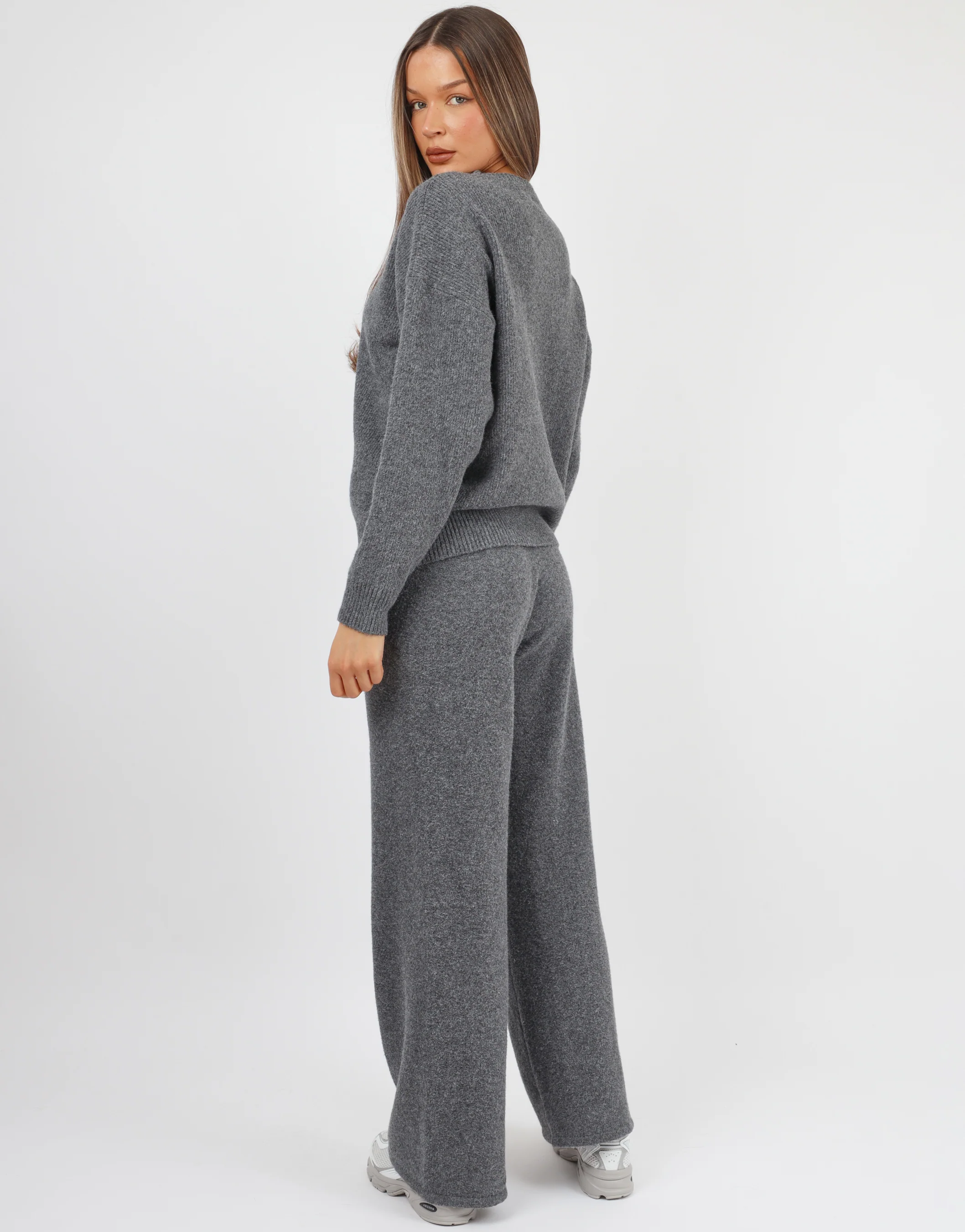 Faye Simmi studios soft touch crew neck in dark grey - Image 4