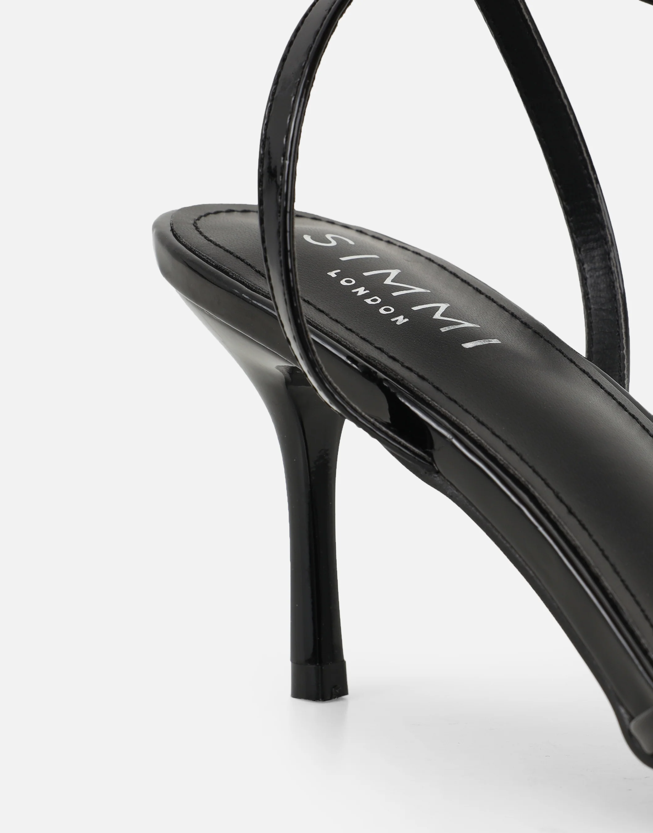 Fifi Black Patent Strappy Heeled Sandals - Image 3