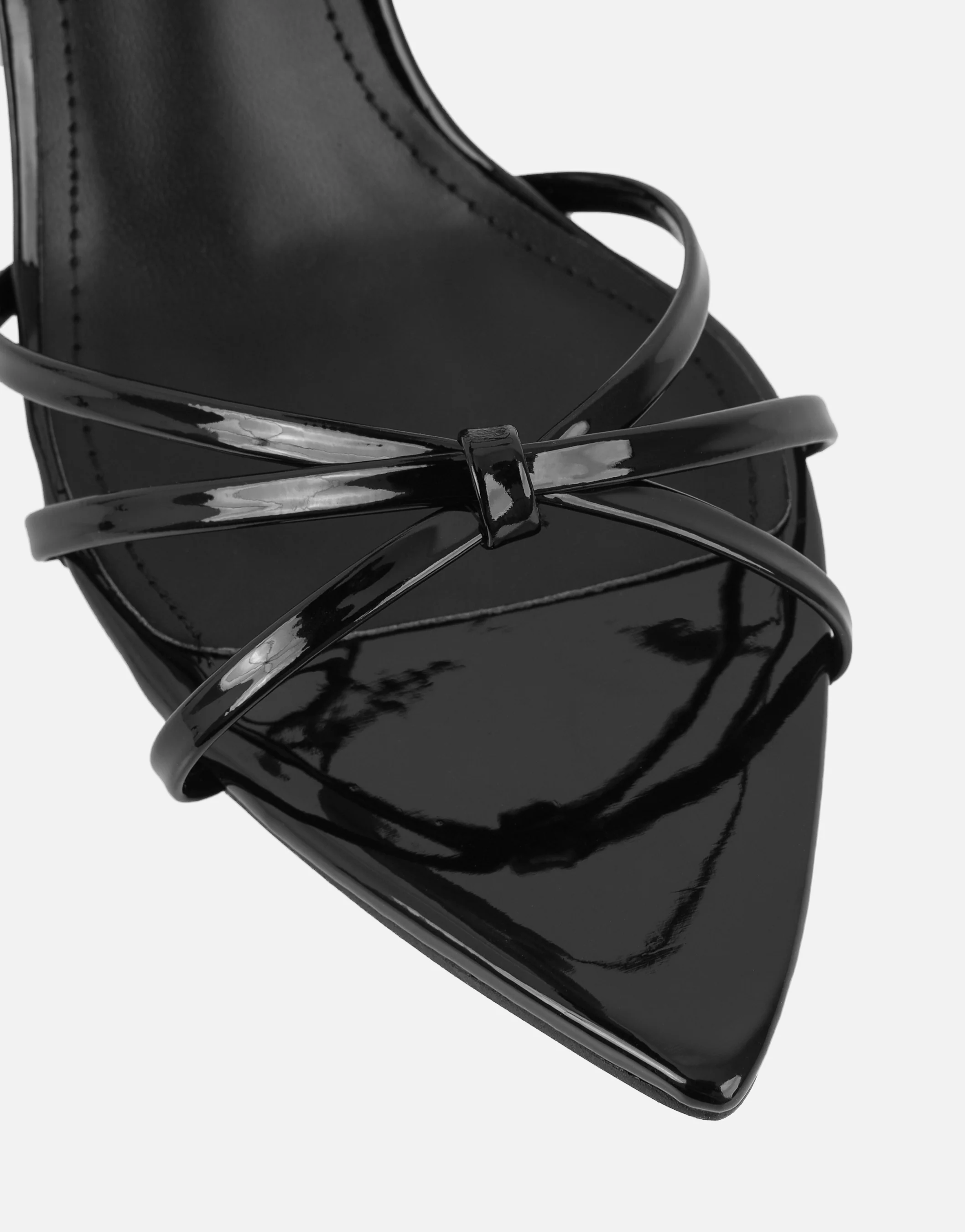Fifi Black Patent Strappy Heeled Sandals - Image 4