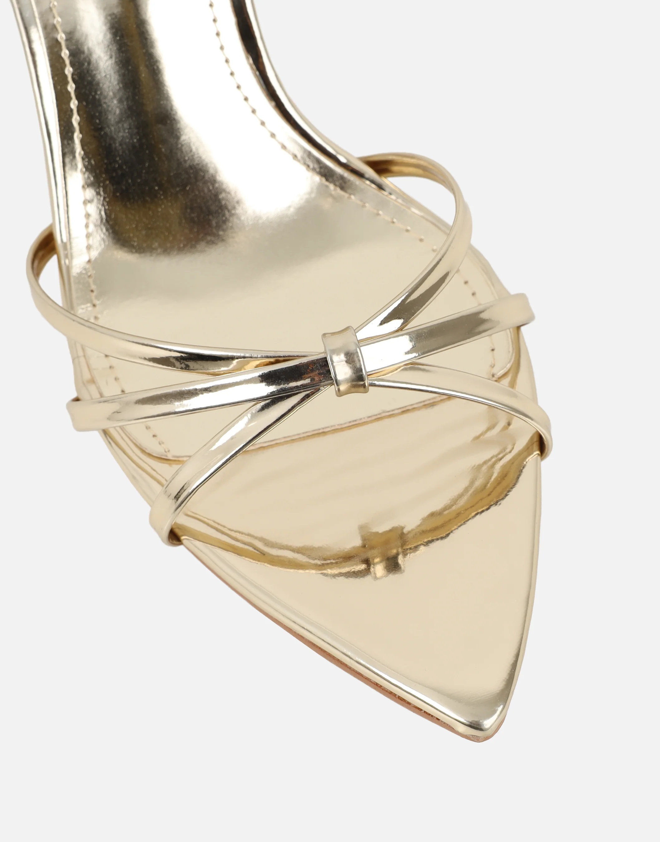 Fifi Gold Mirror Strappy Heeled Sandals - Image 4