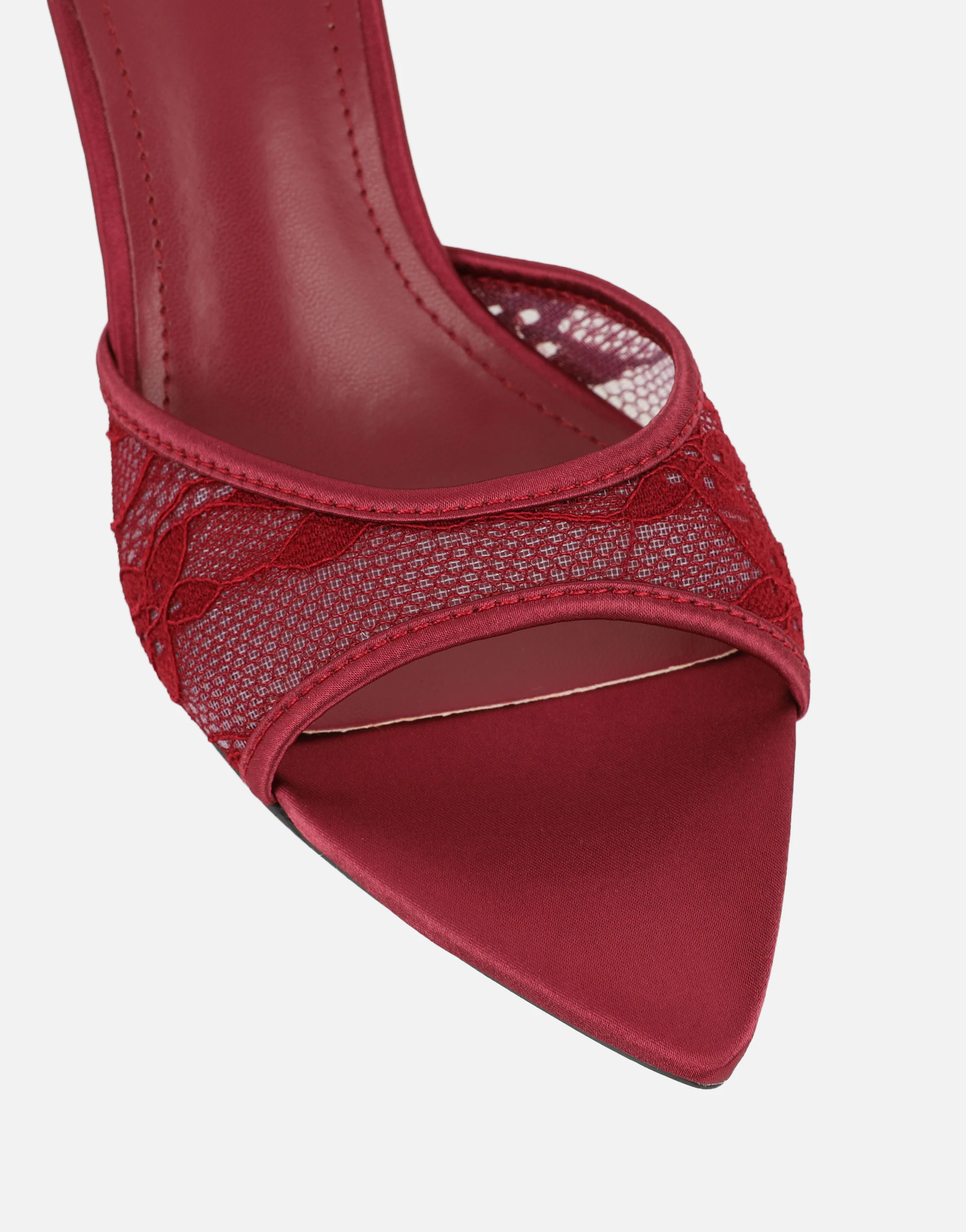 Fiorella Burgundy Lace Mules - Image 4