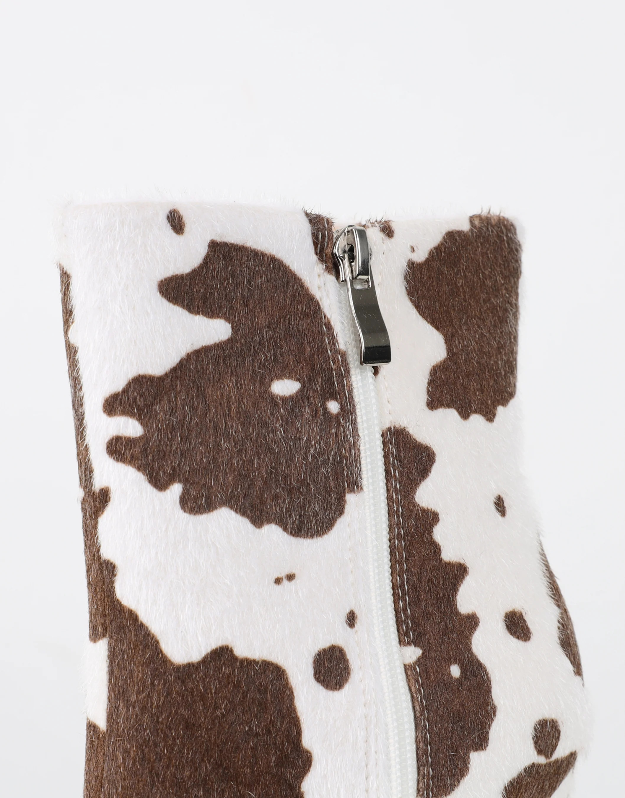 Harvie Cow Print Heeled Ankle Boots - Image 3