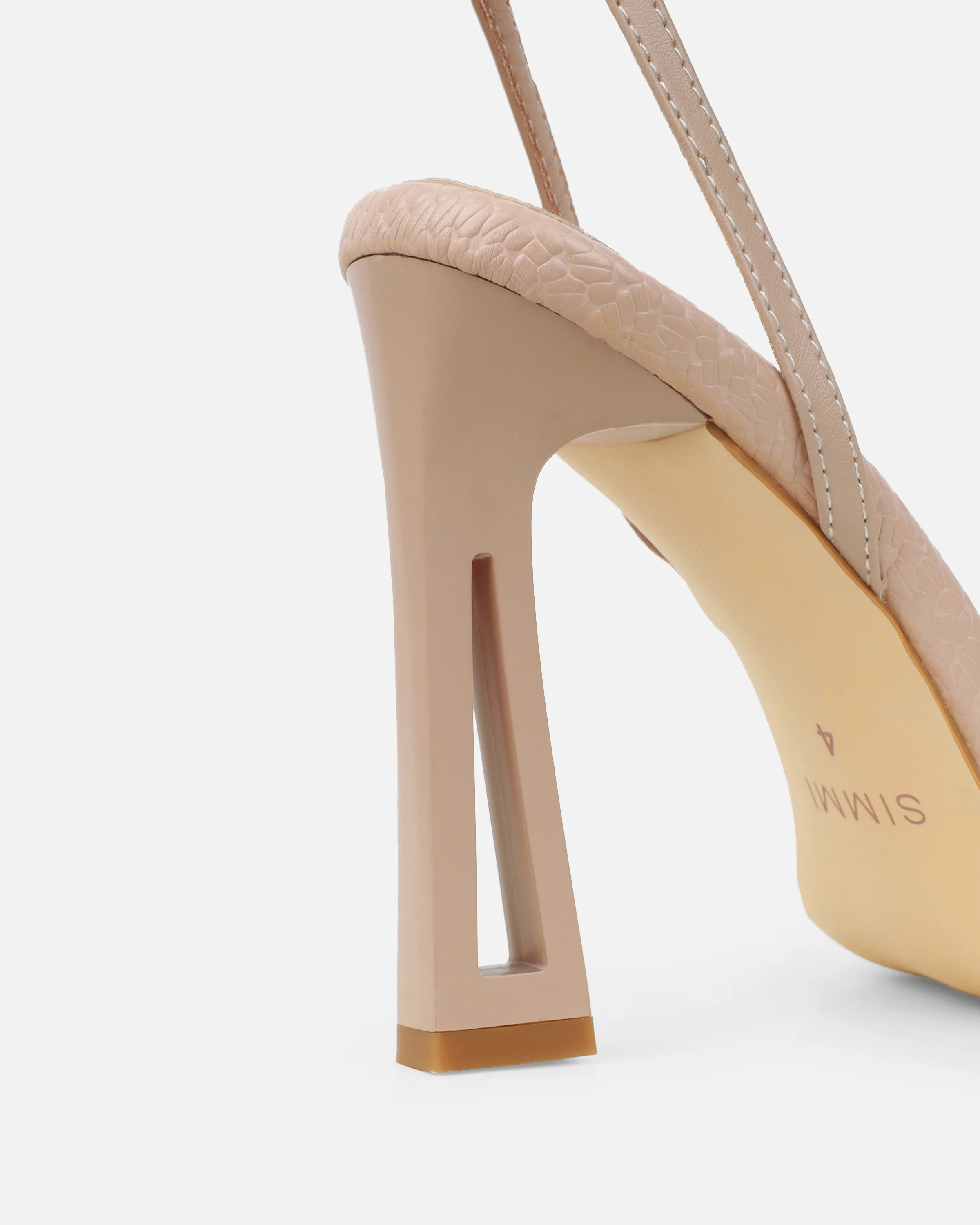 Inara Nude Sculptural Heeled Sandals - Image 3