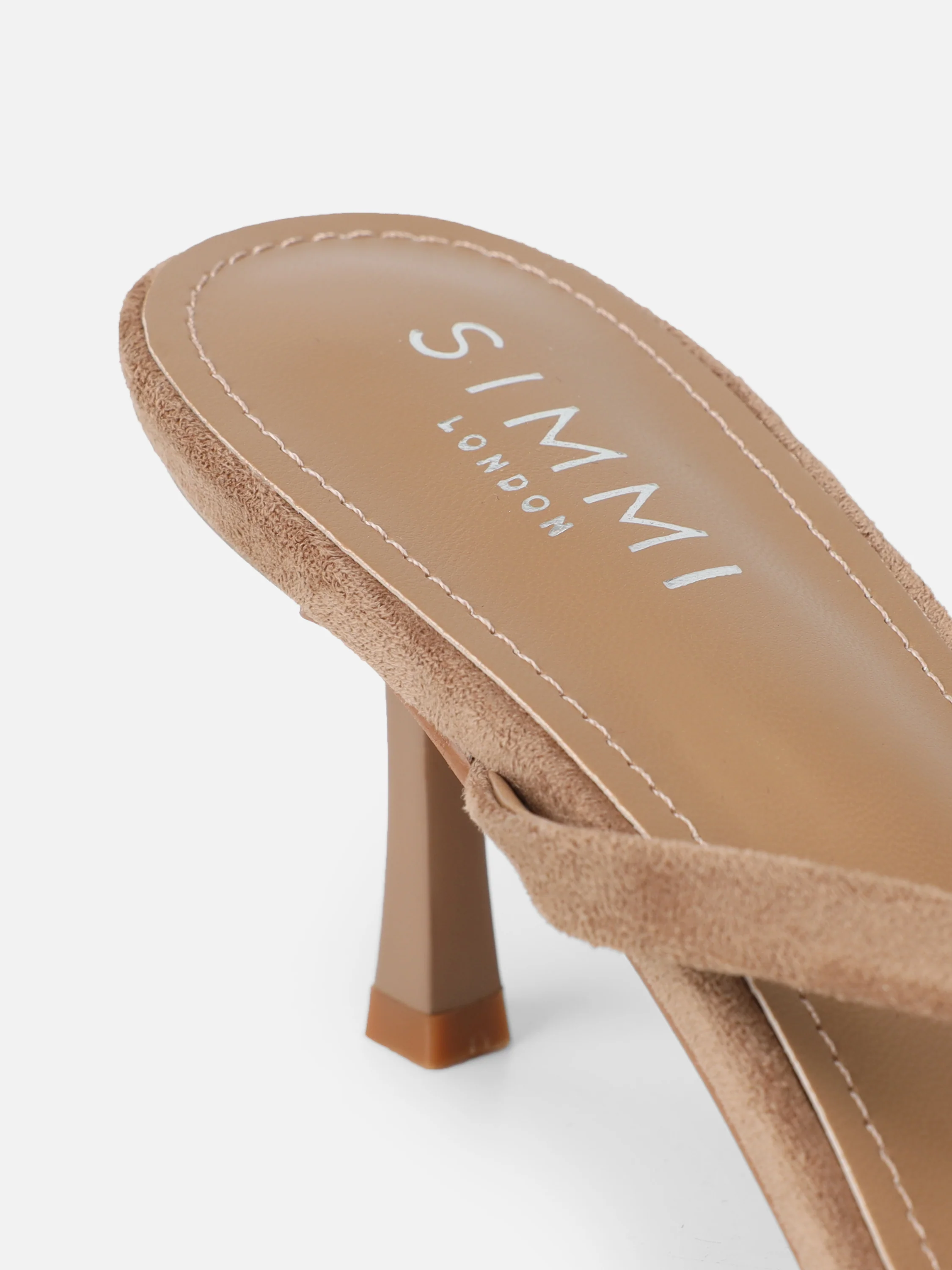 Jesse Dark Beige Suede Knot Detail Heeled Sandals - Image 3