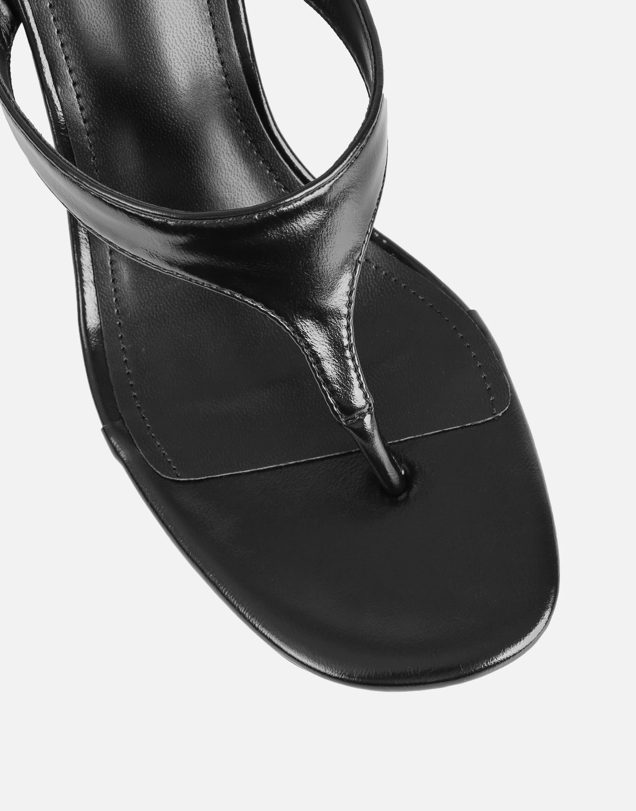 Jodie Black Toe Thong Wedge Sandals - Image 4