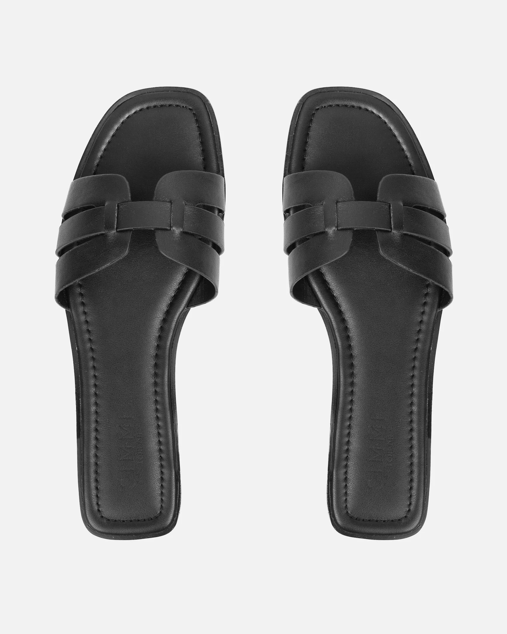 Jorja Black Slip On Flat Sandals - Image 3