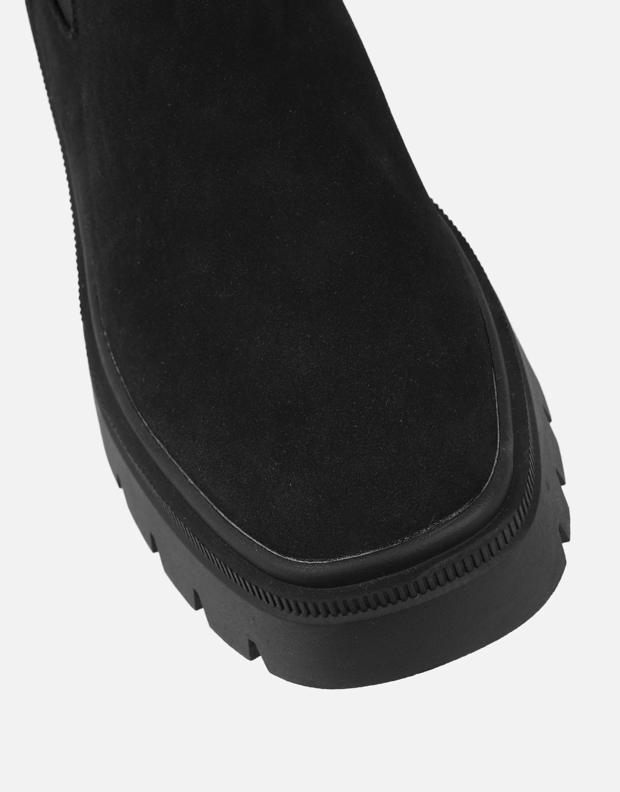 Judd Black Suede Chunky Chelsea Boots - Image 4