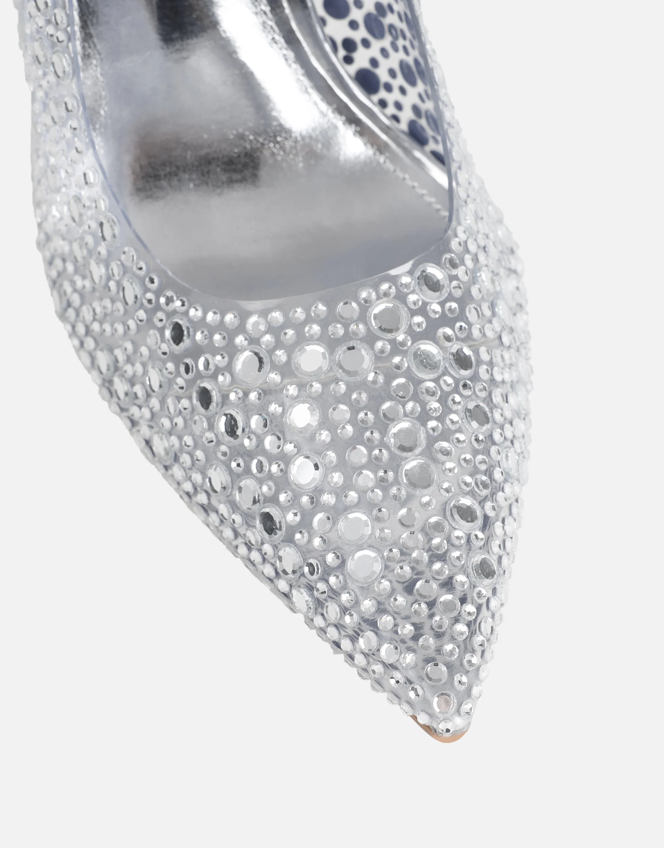 Kris Clear Silver Embellished Court Shoes - Image 4