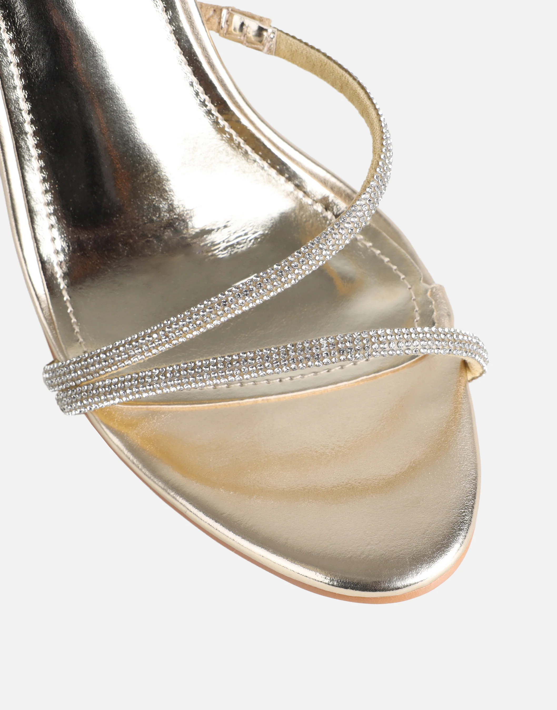 Kristin Gold Metallic Diamante Slingback Heels - Image 4
