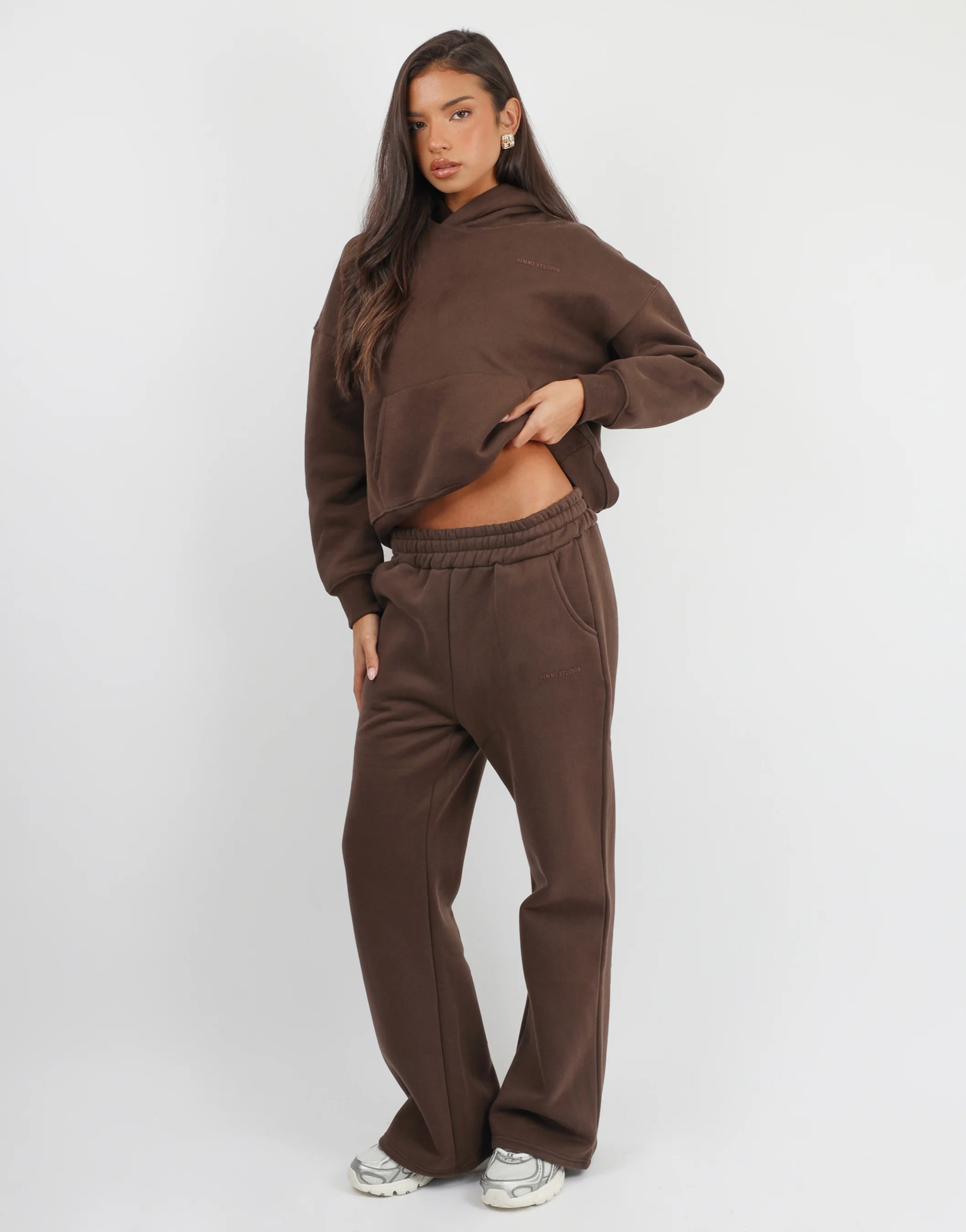 Maisy Simmi Studios Essentials Hoodie in Brown - Image 3