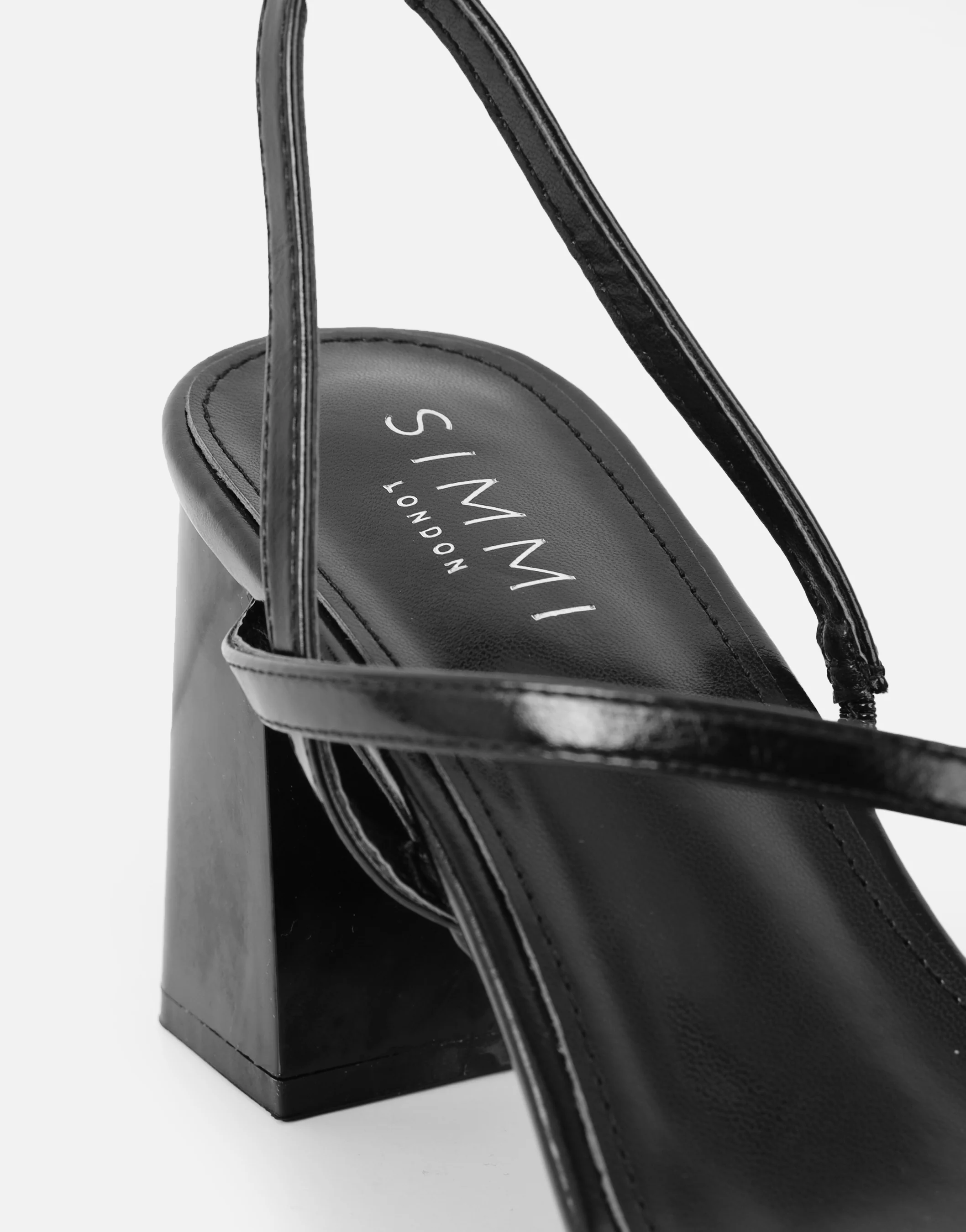 Manzi Black Strappy Block Heeled Sandals - Image 3