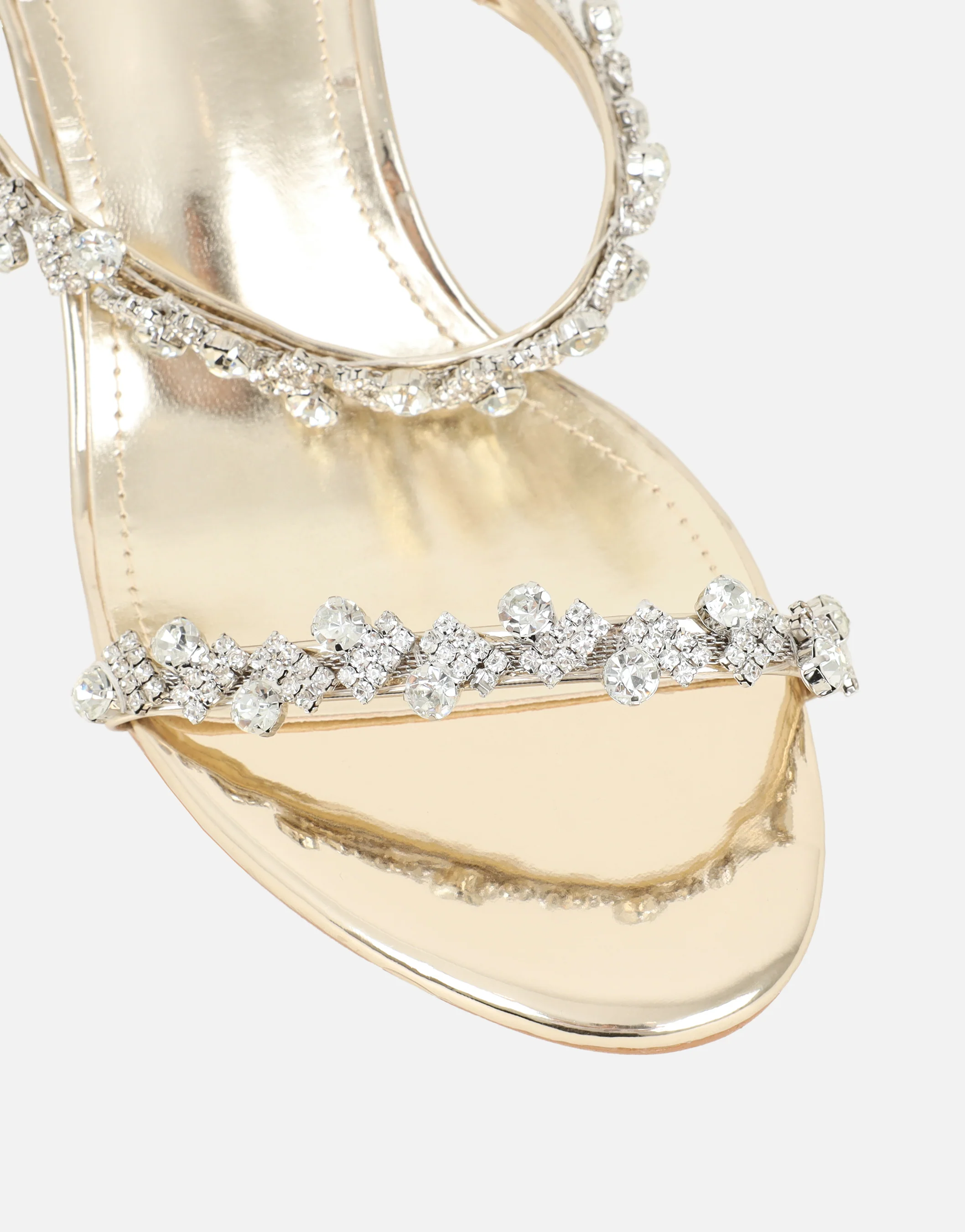 Maude Gold Mirror Diamante Mules - Image 4