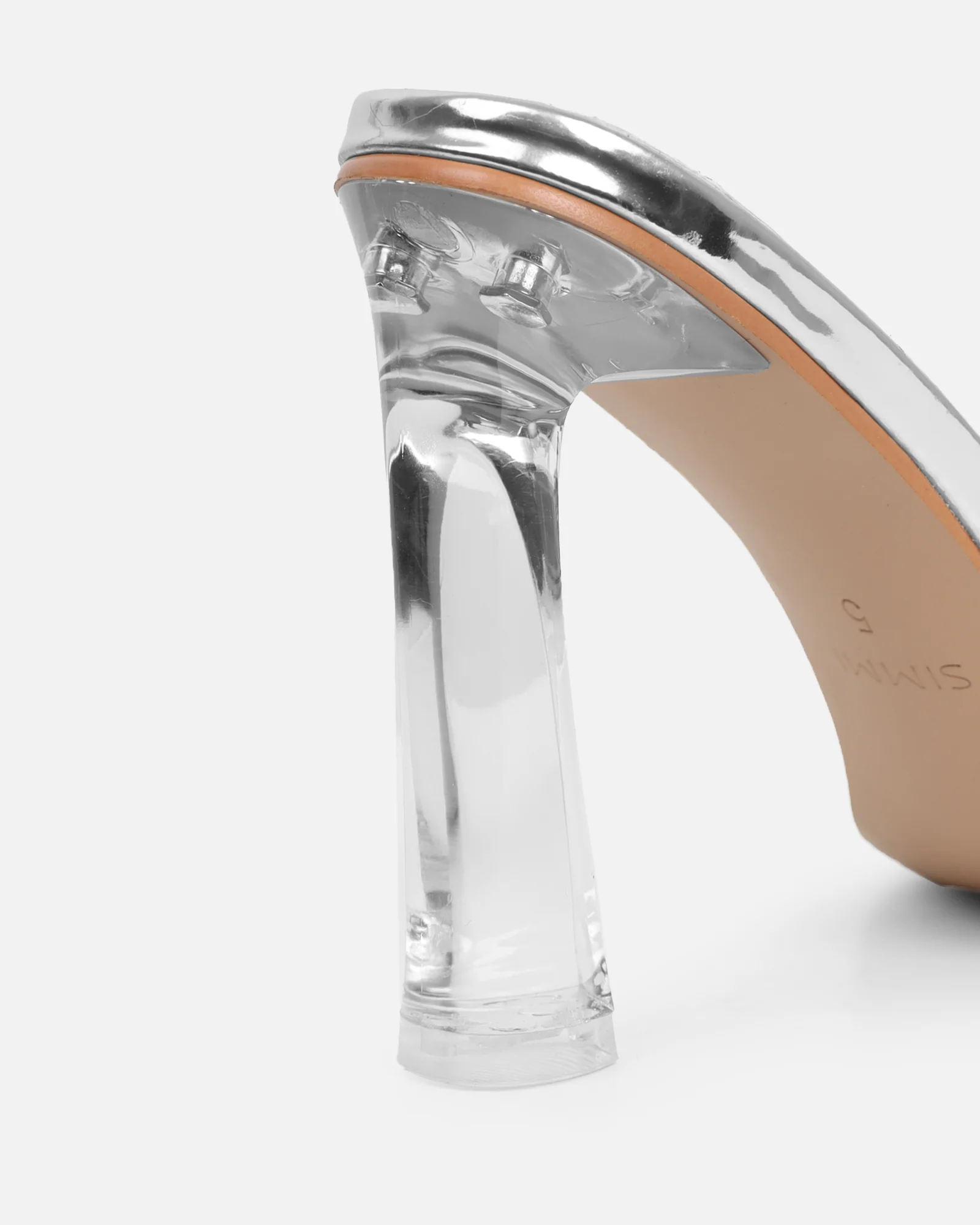 Maylee Clear Silver Mirror Mules - Image 3