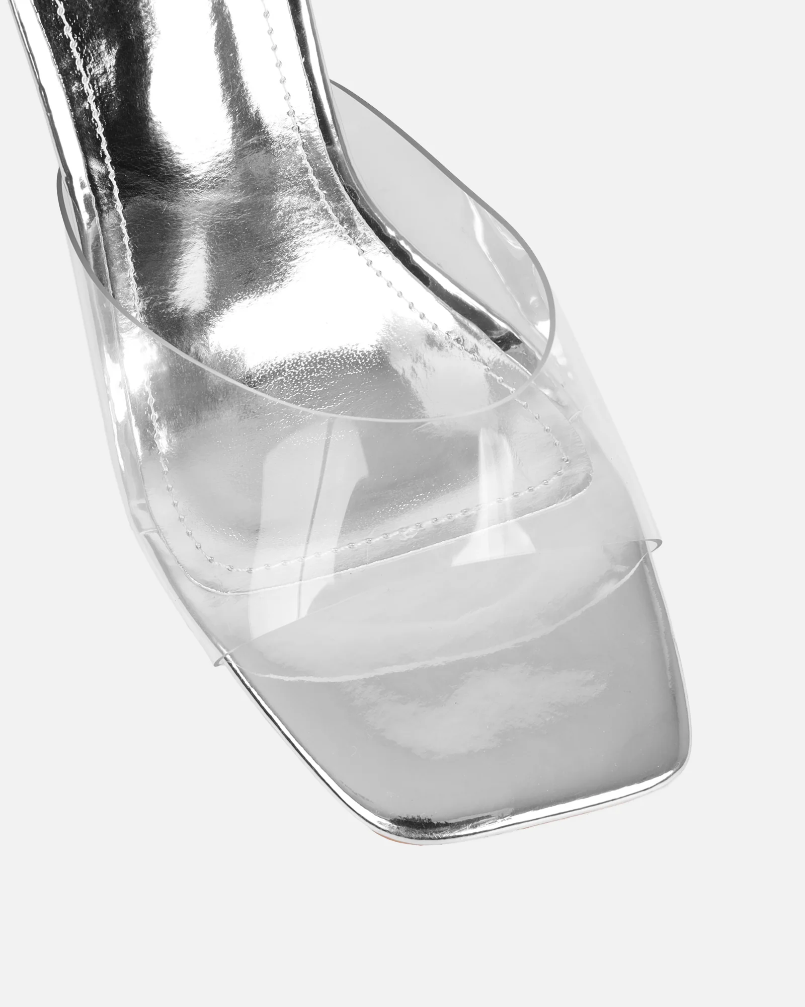 Maylee Clear Silver Mirror Mules - Image 4