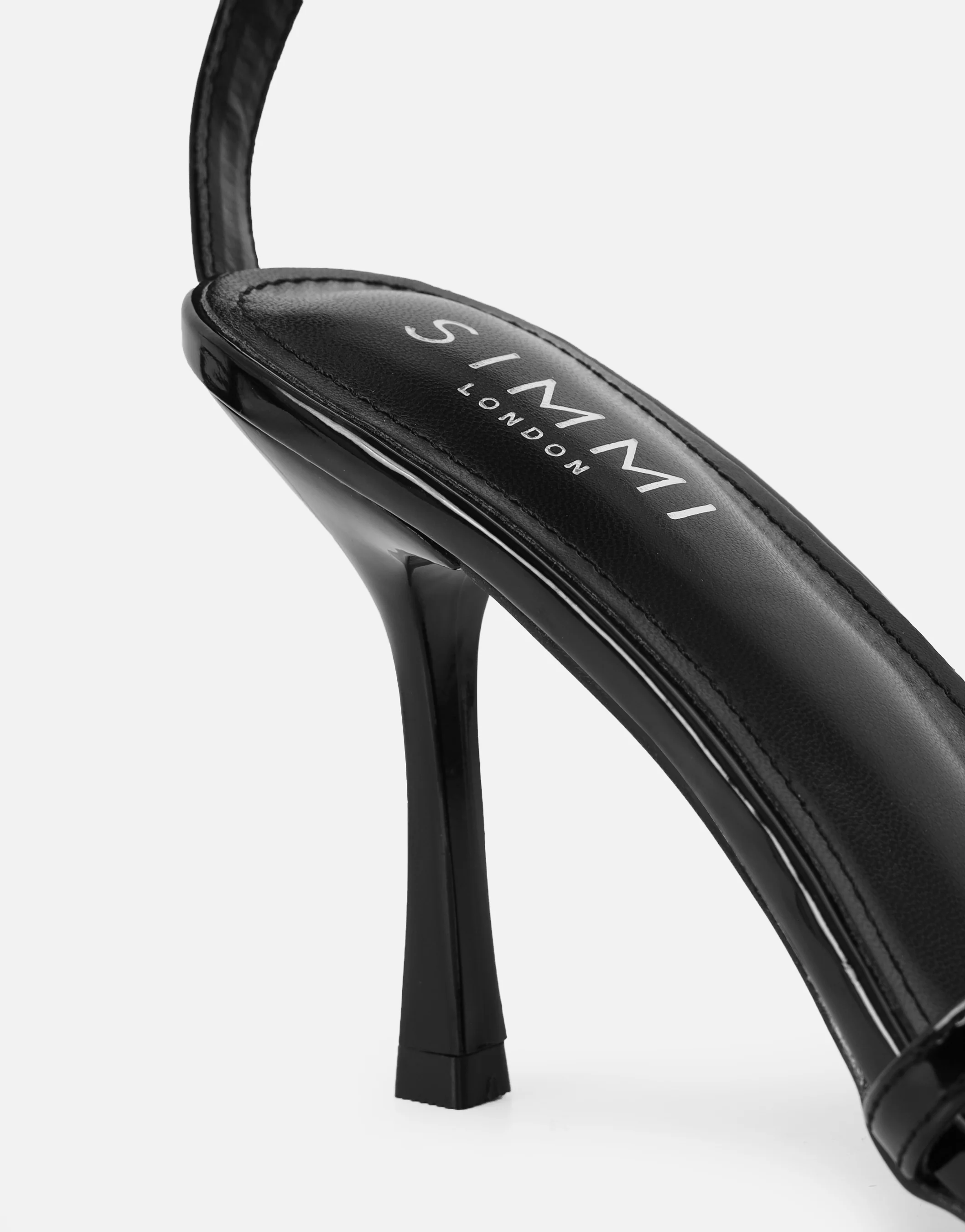 Meela Black Patent Heeled Sandals - Image 3