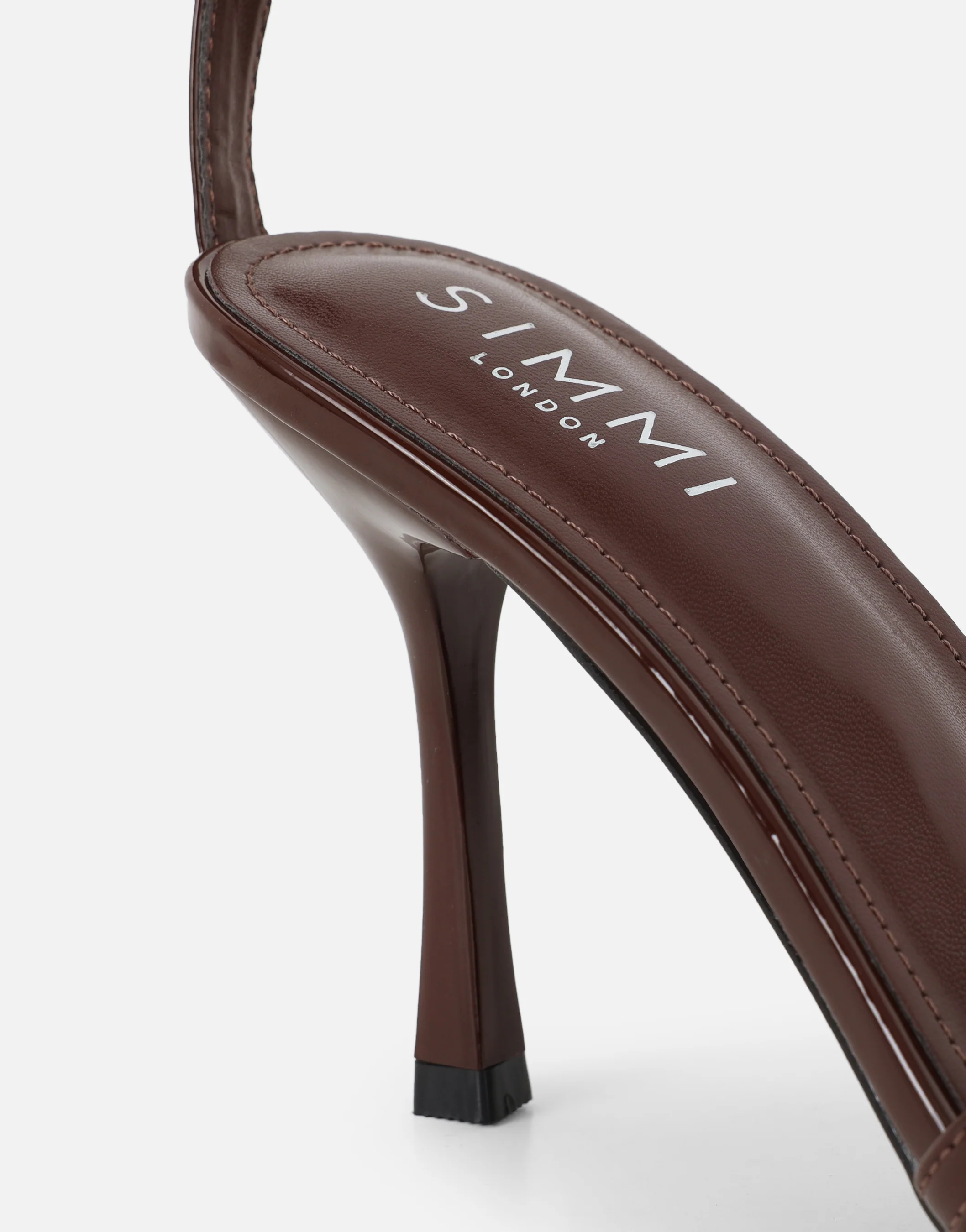 Meela Brown Patent Heeled Sandals - Image 3