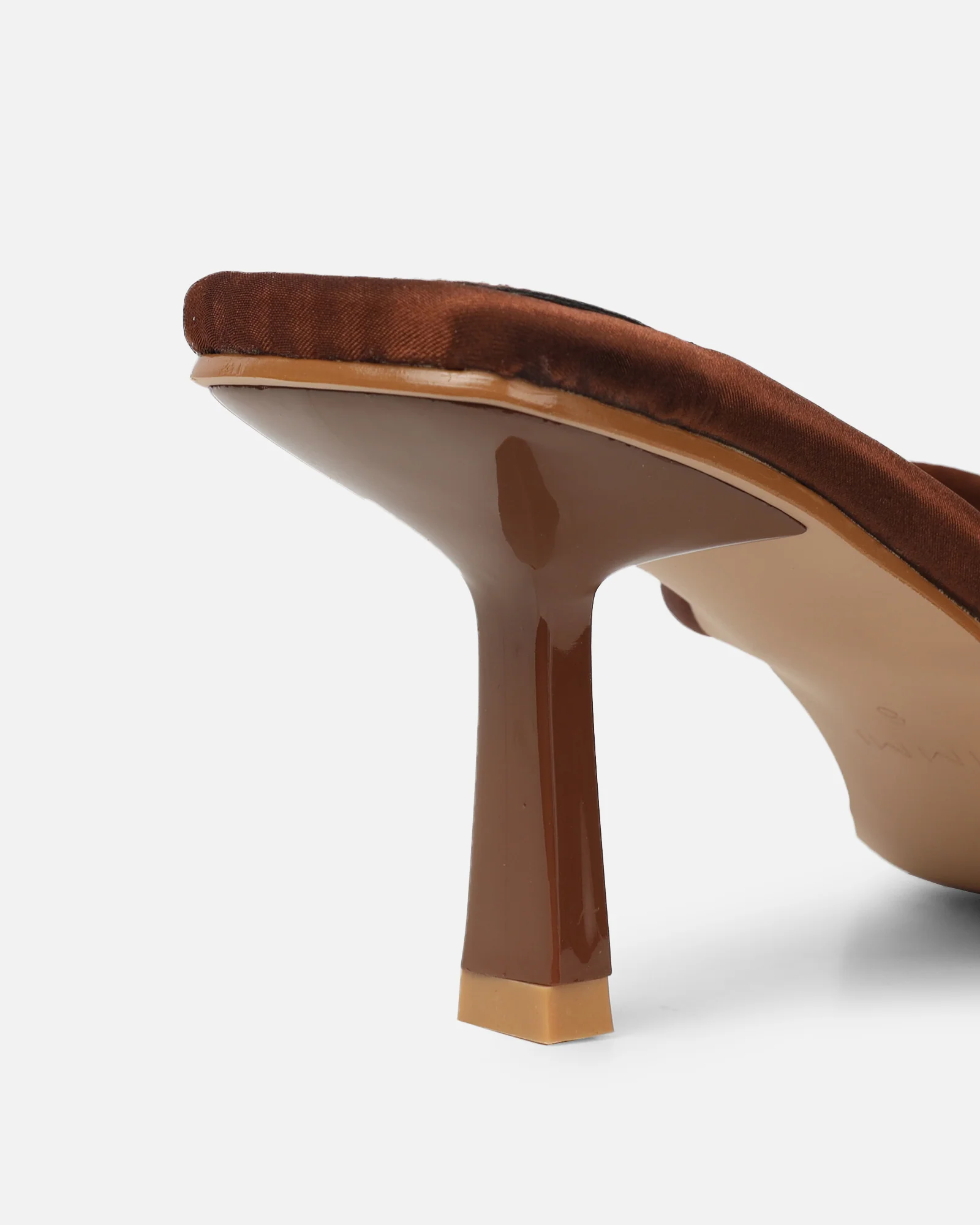 Melba Chocolate Brown Satin Toe Thong Sandals - Image 3