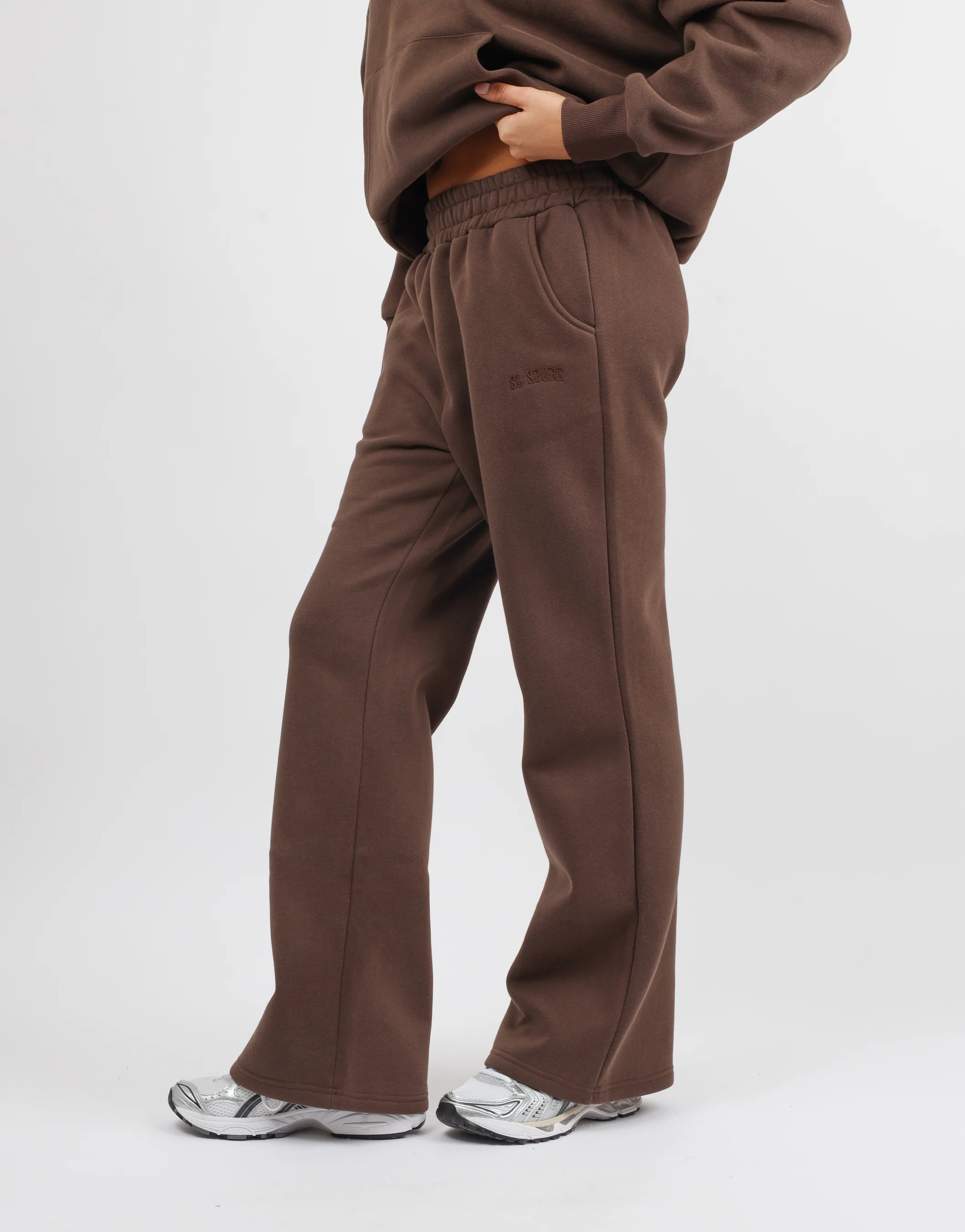 Mia Simmi Studios SL Sport Flared Joggers in Brown - Image 4