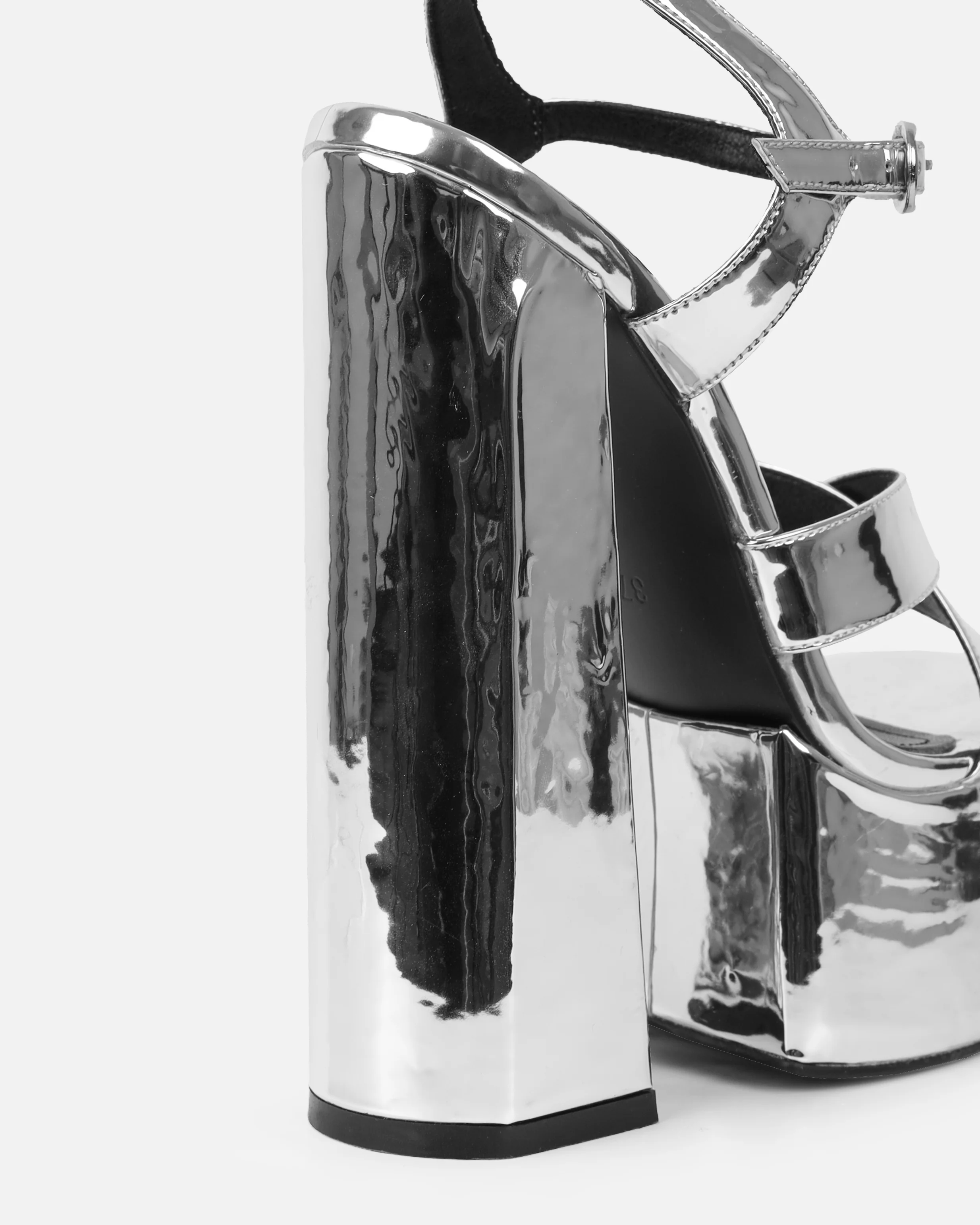 Novah Silver Mirror Platform Sandals - Image 3