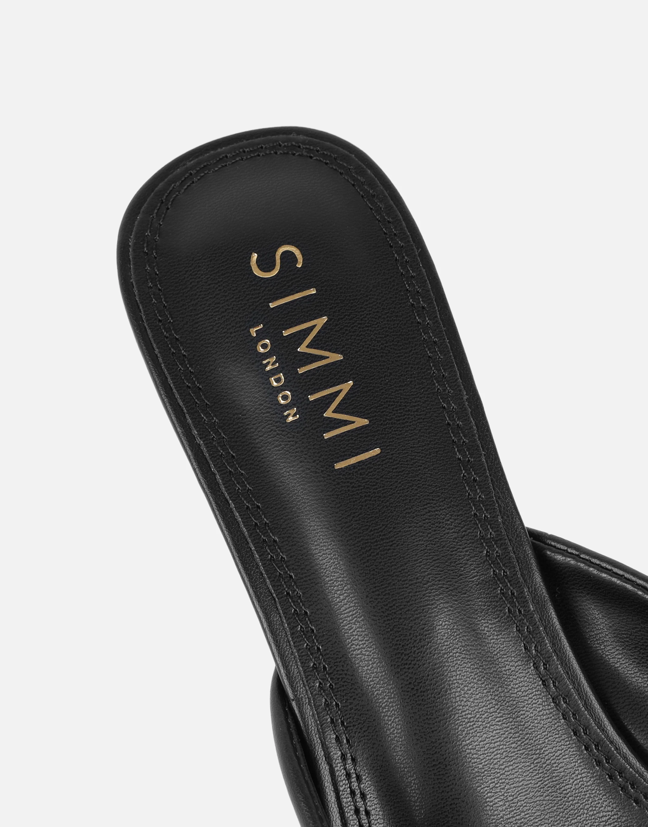 Paige Black Ruched Mules - Image 3