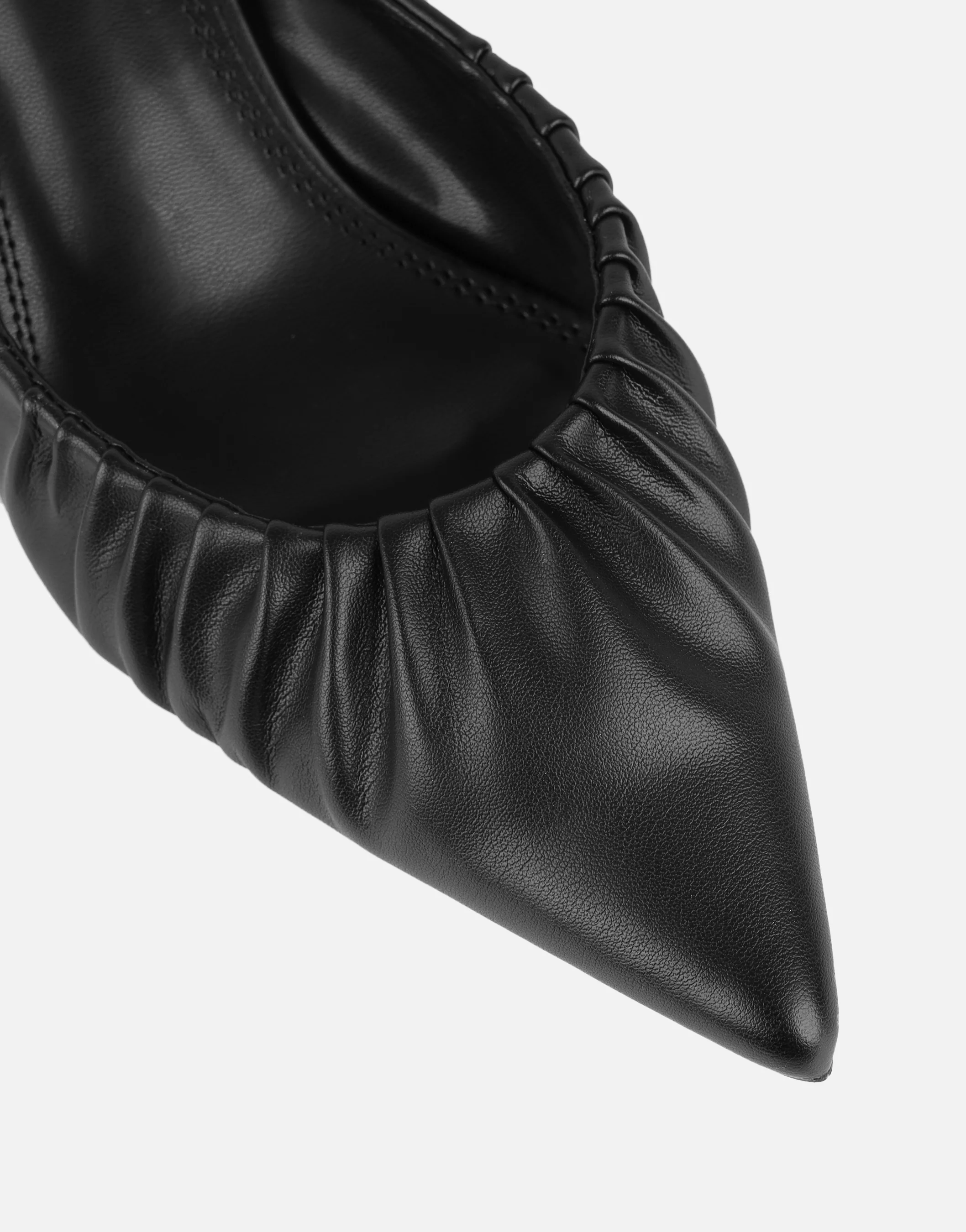 Paige Black Ruched Mules - Image 4