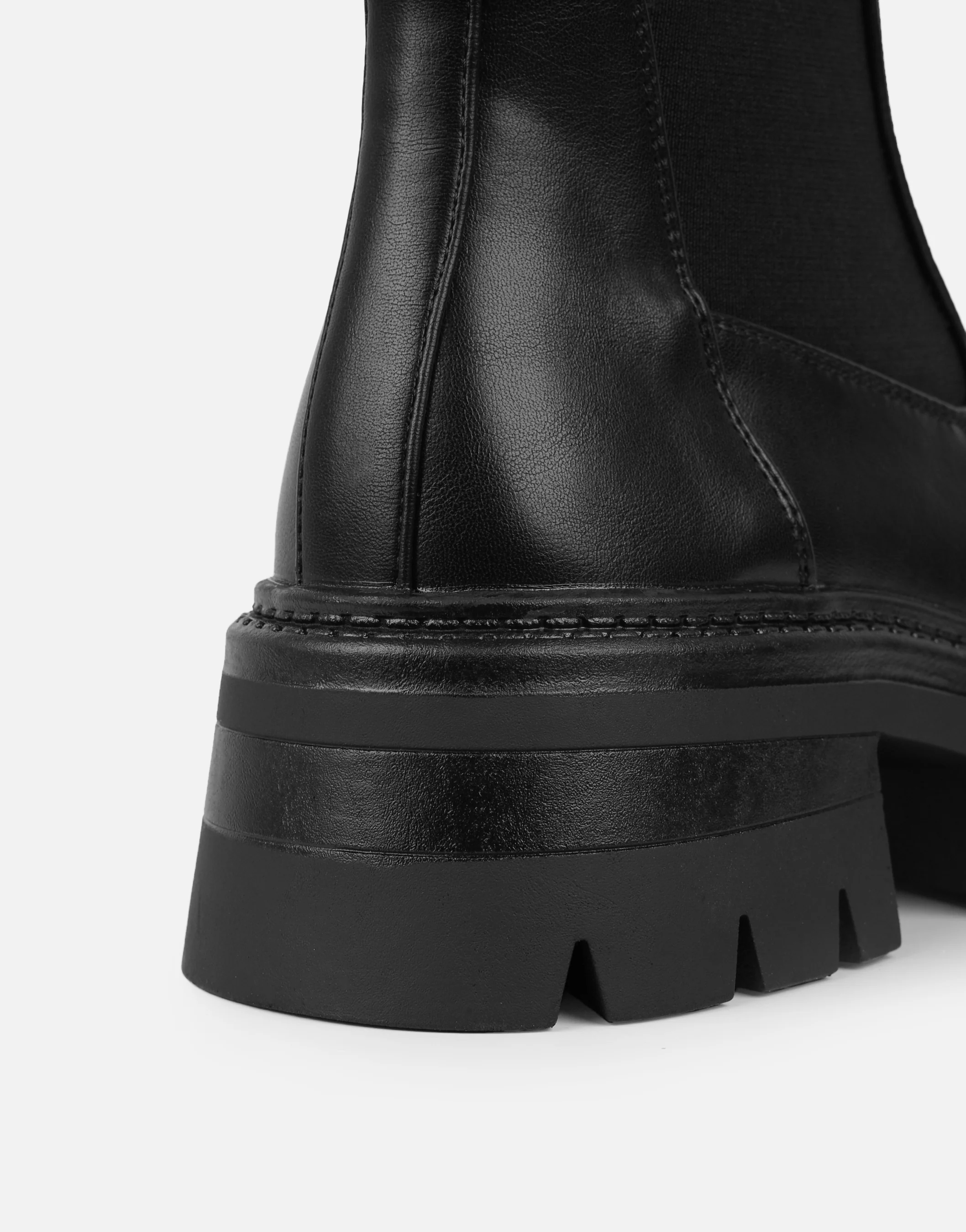 Perez Black Sock Chunky Ankle Boots - Image 3