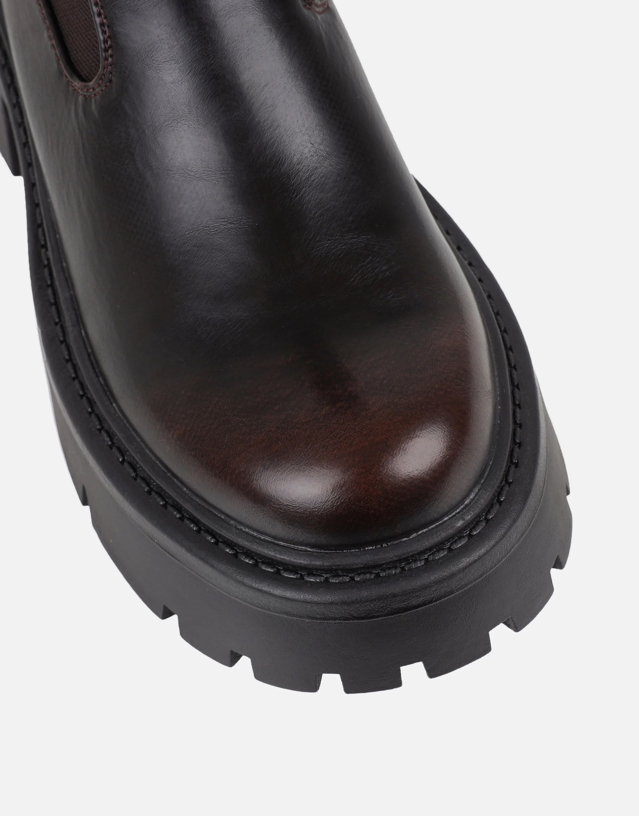 Perez Brown Sock Chunky Ankle Boots - Image 4