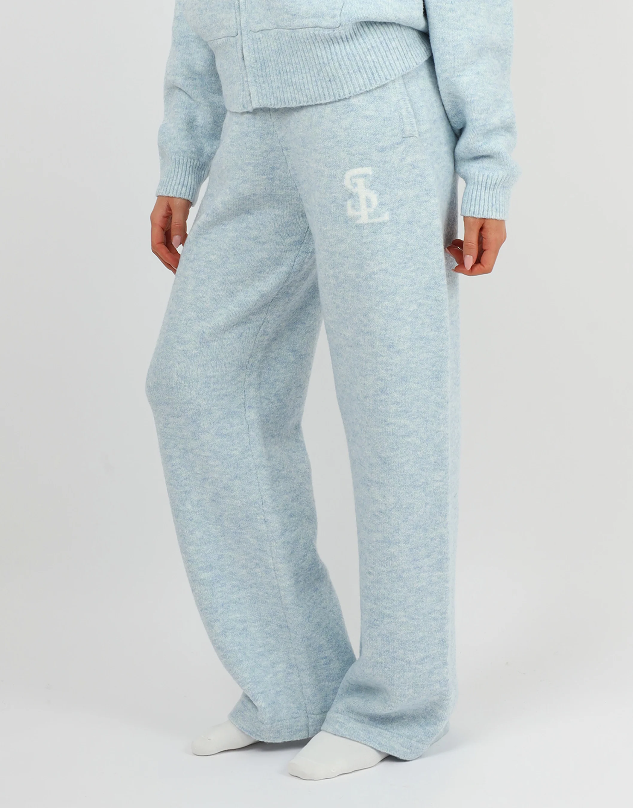 Romy Simmi Studios Chunky Knit Trousers in Blue - Image 3