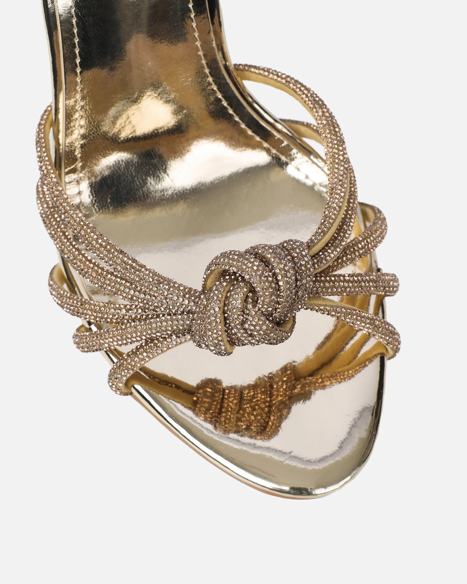 Sharon Gold Mirror Diamante Heeled Sandals - Image 4