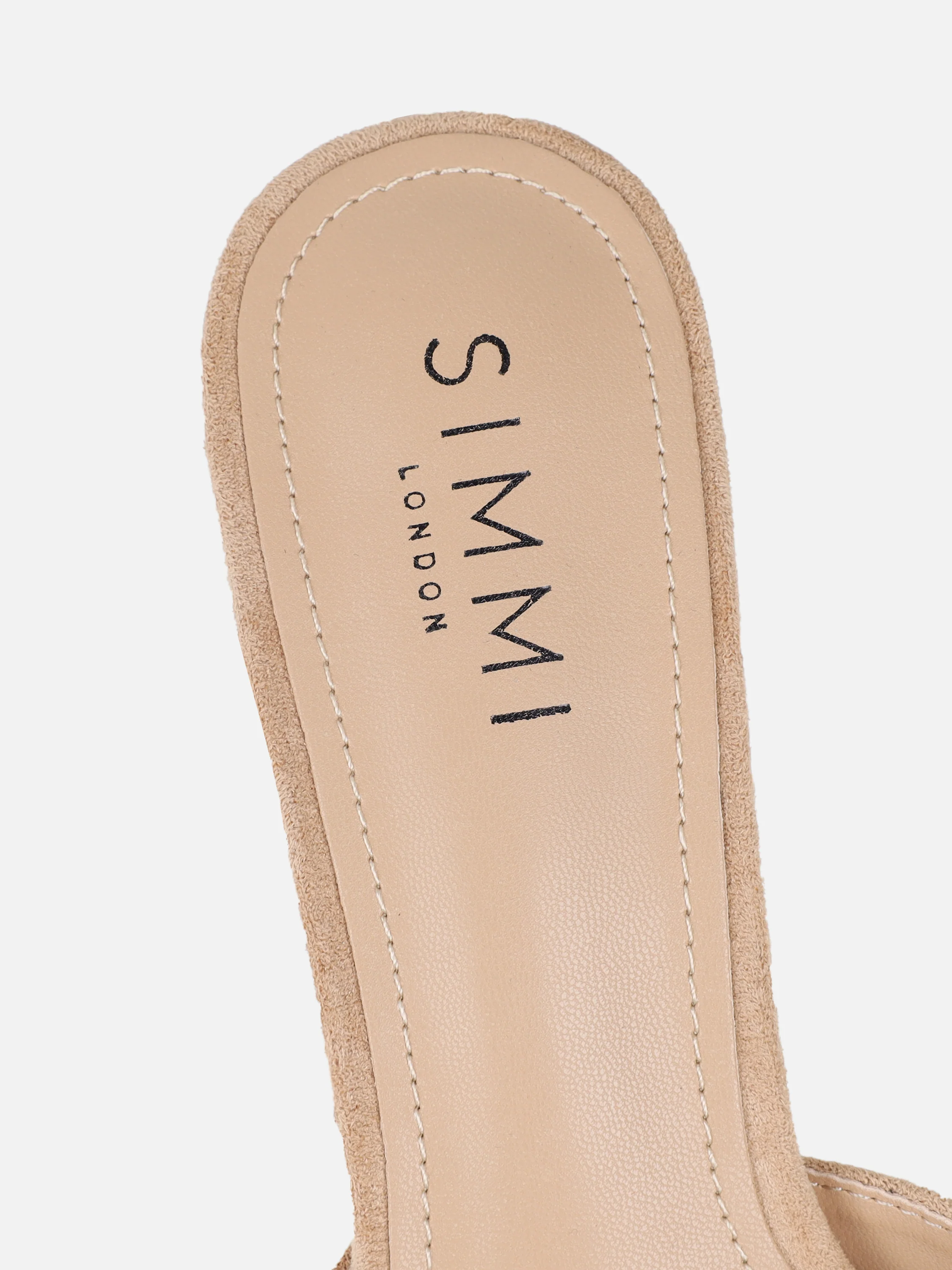 Silvia Beige Suede Peep Toe Heeled Sandals - Image 3