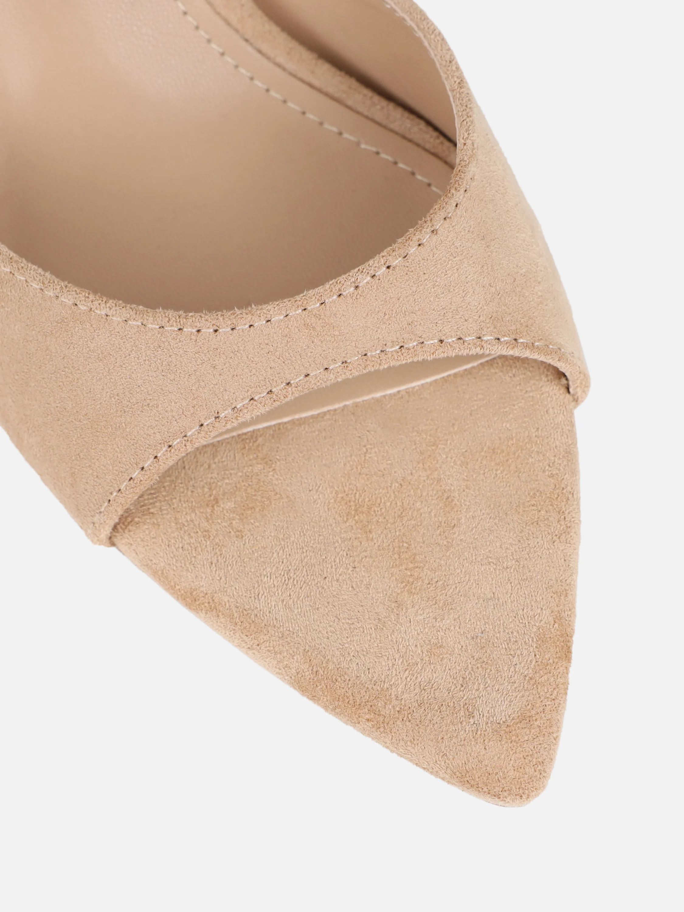 Silvia Beige Suede Peep Toe Heeled Sandals - Image 4