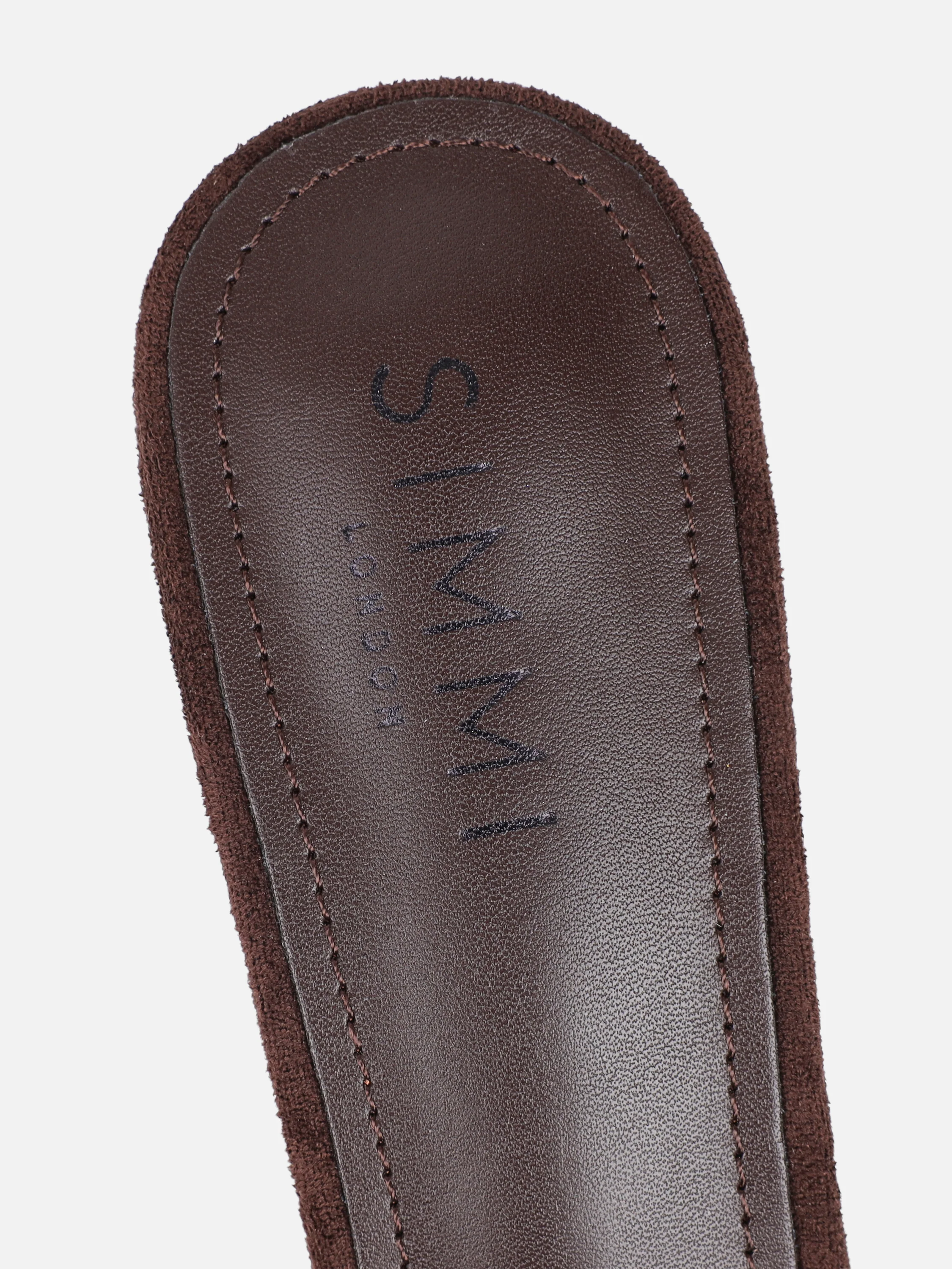 Silvia Brown Suede Peep Toe Heeled Sandals - Image 3