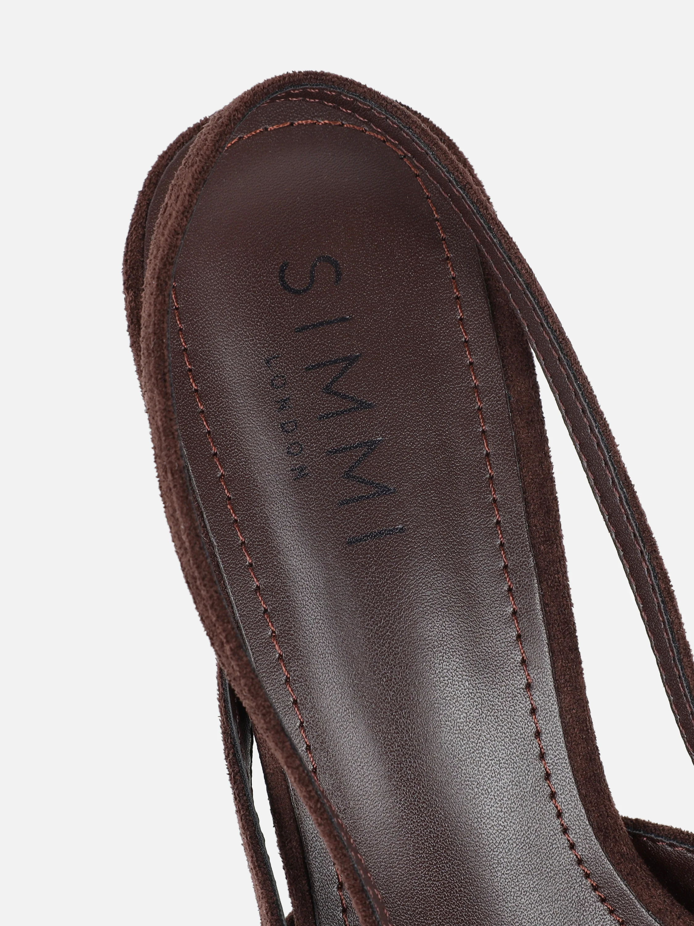 Stallone Brown Suede Buckle Detail Slingback Court Shoes - Image 3