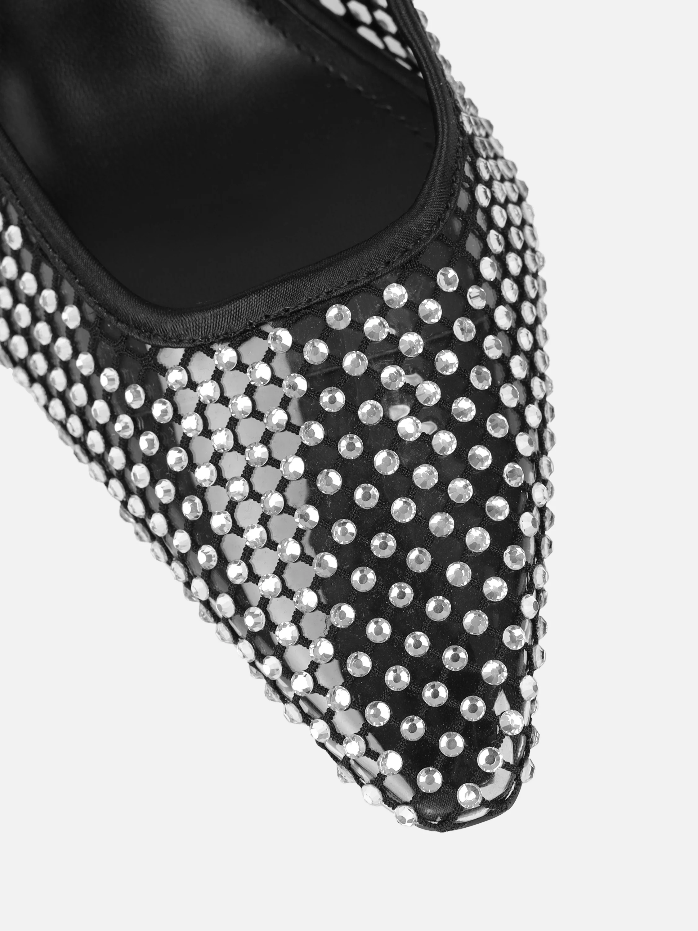 Starlight Black Diamante Mesh Heeled Sandals - Image 4