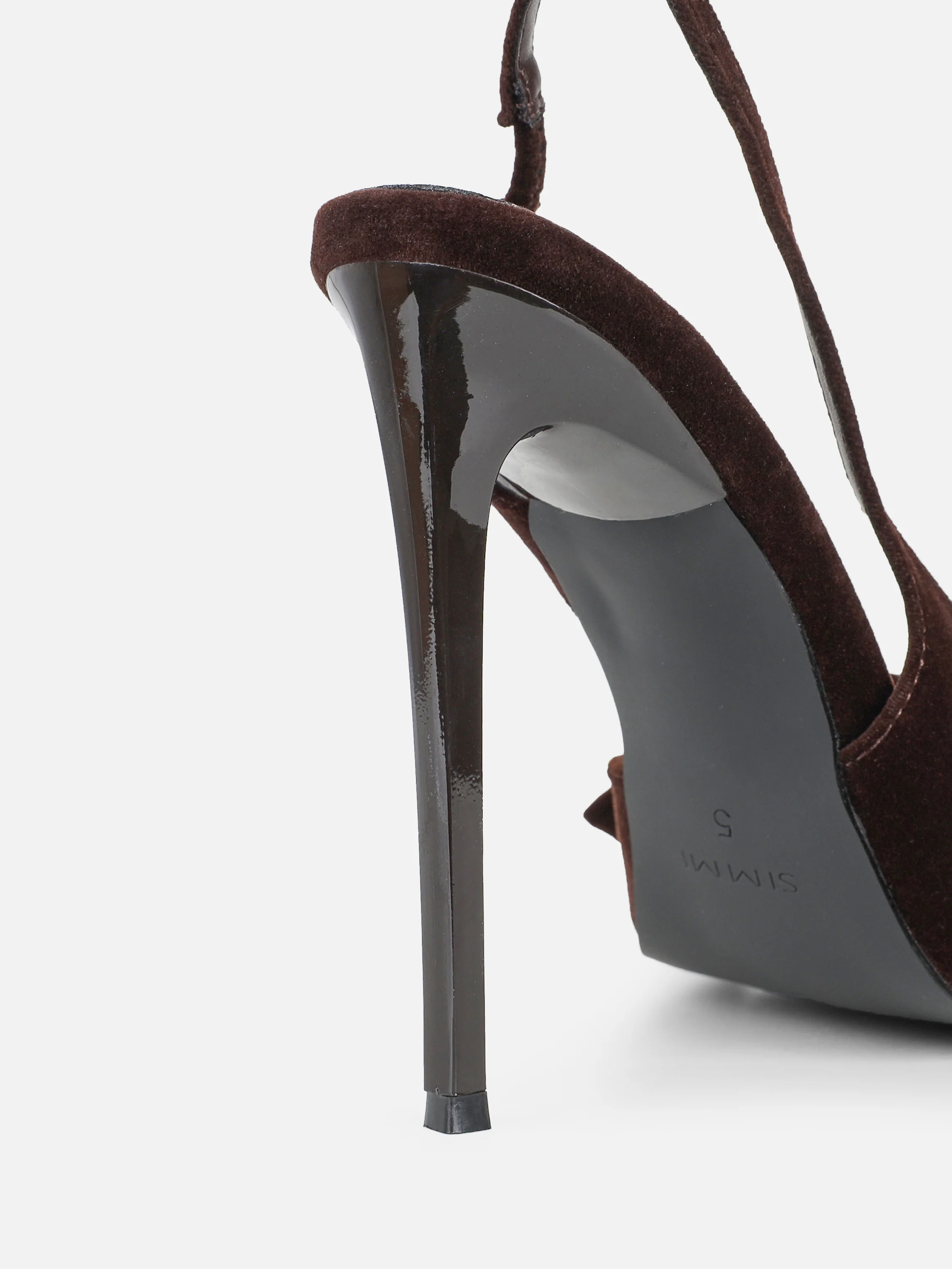 Toppaz Brown Velvet Bow Heeled Sandals - Image 3