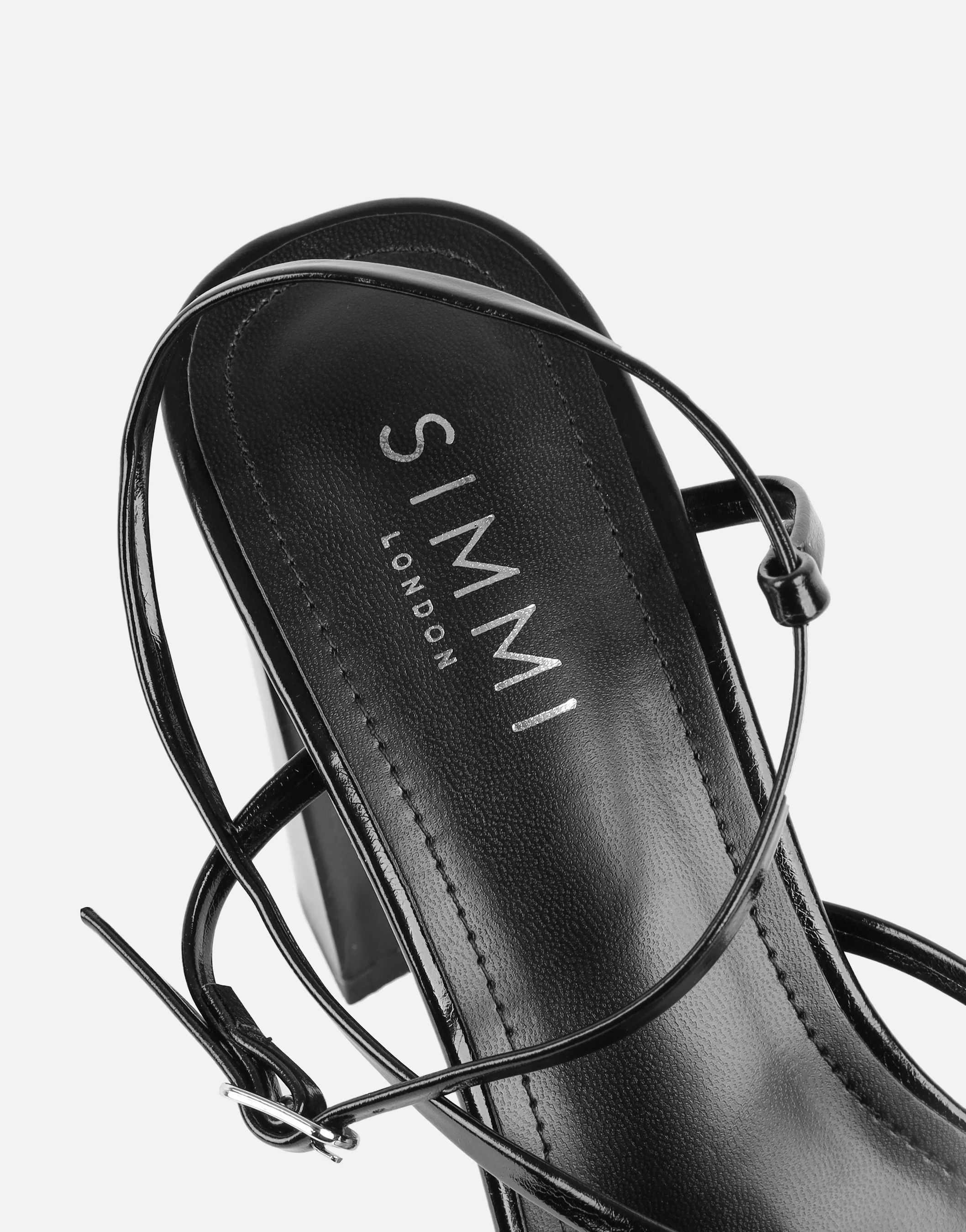 Xyla Black Strappy Block Heeled Sandals - Image 3